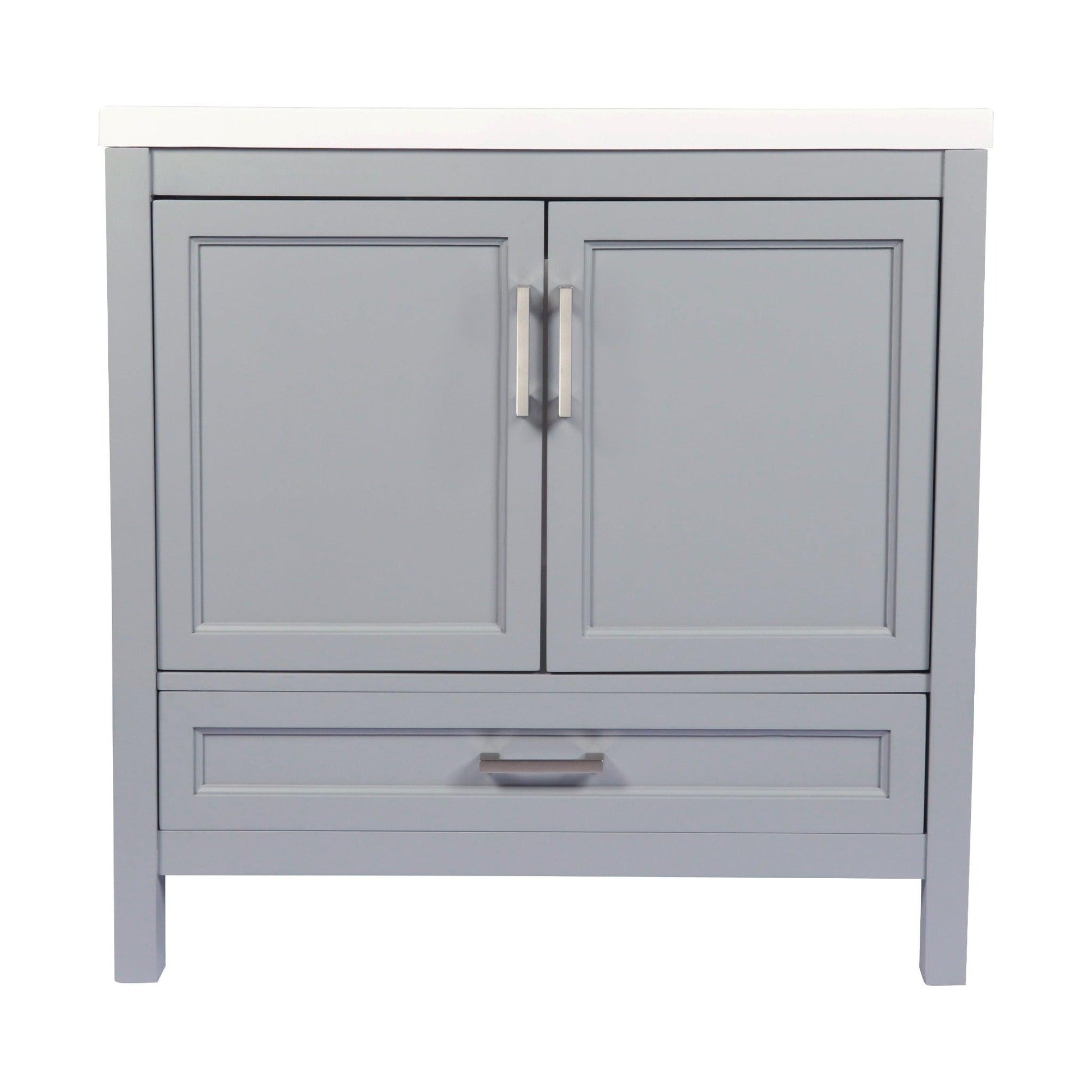 Ella’s Bubbles Nevado 37" Gray Bathroom Vanity With White Cultured Marble Top and Sink