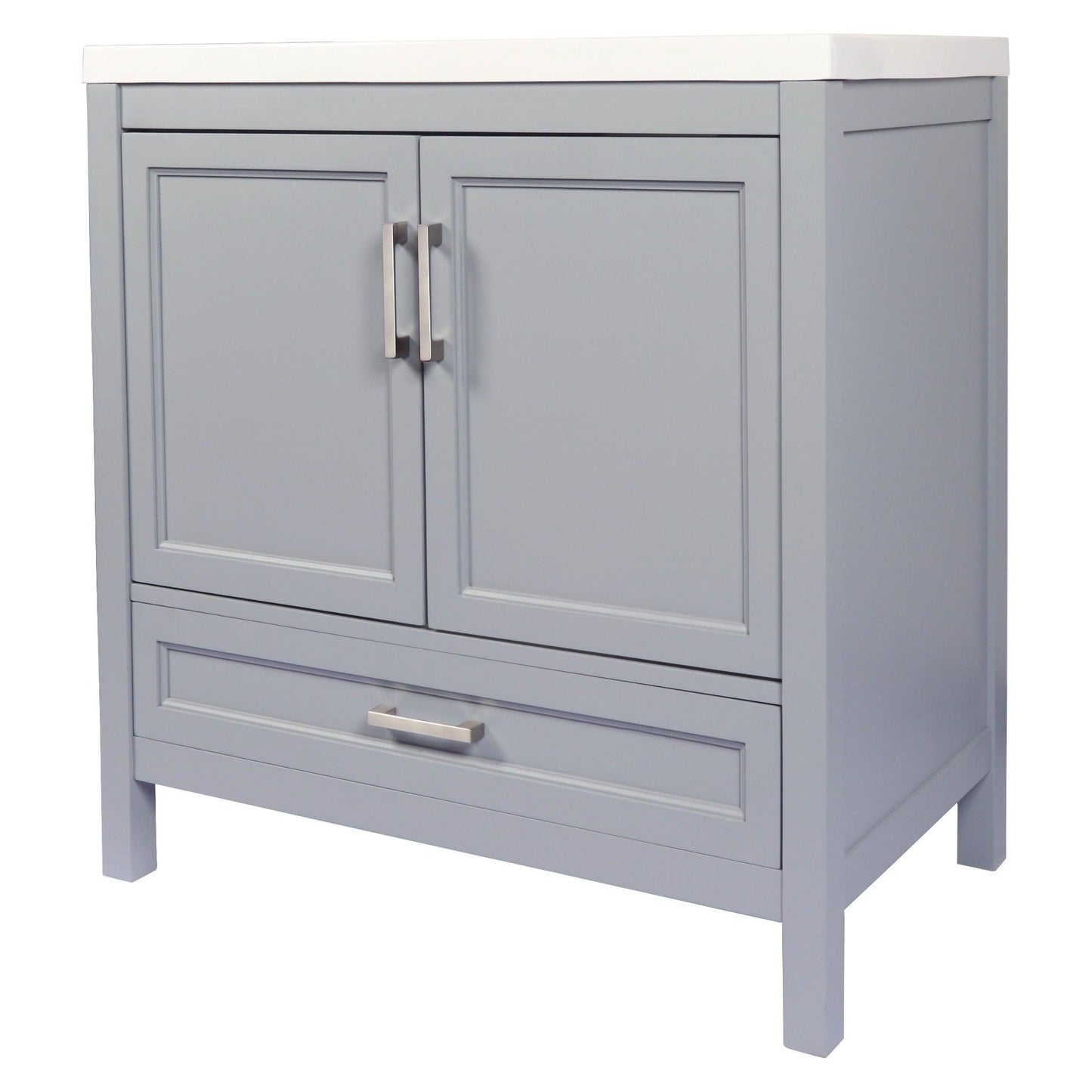 Ella’s Bubbles Nevado 37" Gray Bathroom Vanity With White Cultured Marble Top and Sink