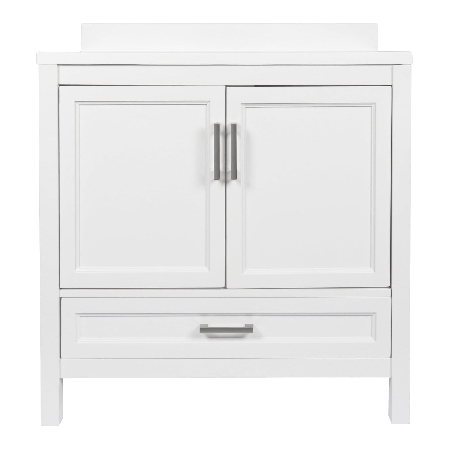 Ella’s Bubbles Nevado 37" White Bathroom Vanity With White Cultured Marble Top With White Backsplash and Sink
