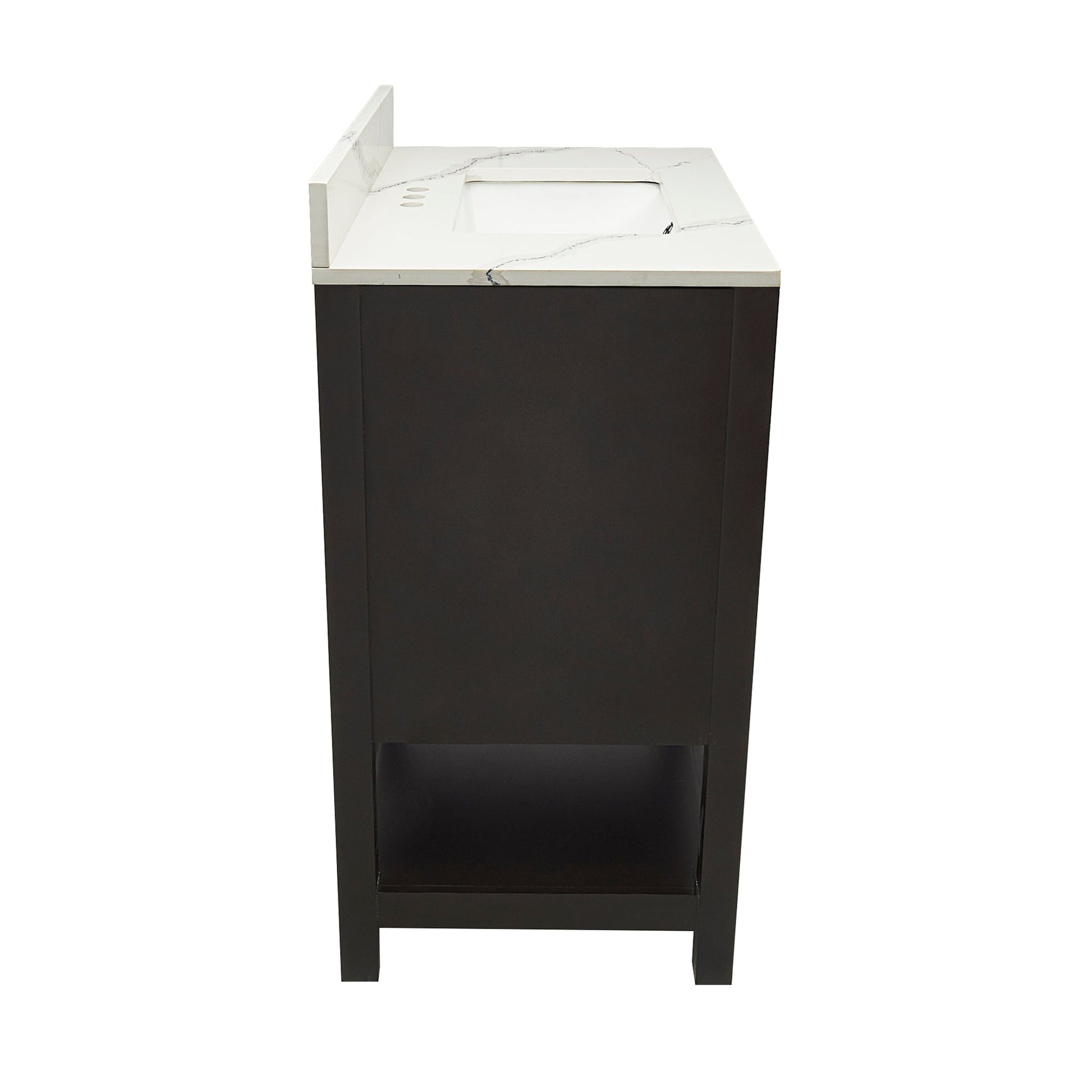 Ella's Bubbles Taos 25" Espresso Bathroom Vanity With Calacatta White Quartz Stone Top With Backsplash and Sink