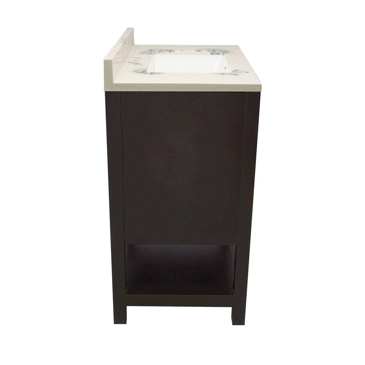 Ella's Bubbles Taos 25" Espresso Bathroom Vanity With Carrara White Cultured Marble Top With Backsplash and Sink