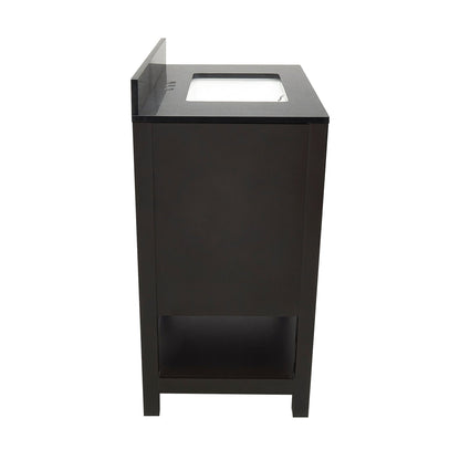 Ella's Bubbles Taos 25" Espresso Bathroom Vanity With Galaxy Black Quartz Stone Top With Backsplash and Sink