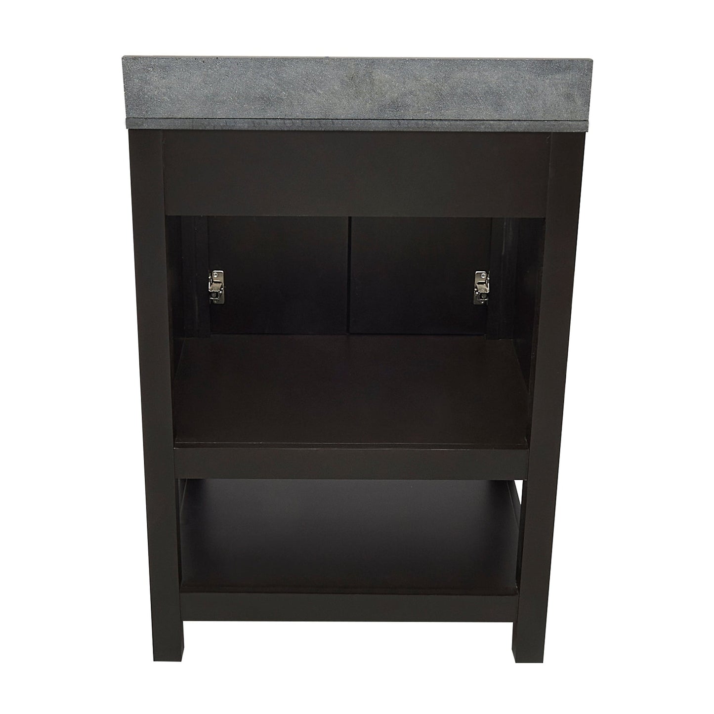 Ella's Bubbles Taos 25" Espresso Bathroom Vanity With Galaxy Black Quartz Stone Top With Backsplash and Sink