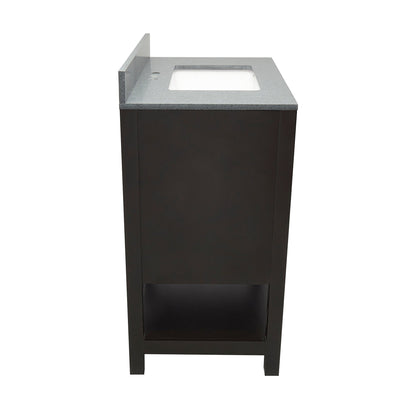 Ella's Bubbles Taos 25" Espresso Bathroom Vanity With Galaxy Gray Quartz Stone Top With Backsplash and Sink