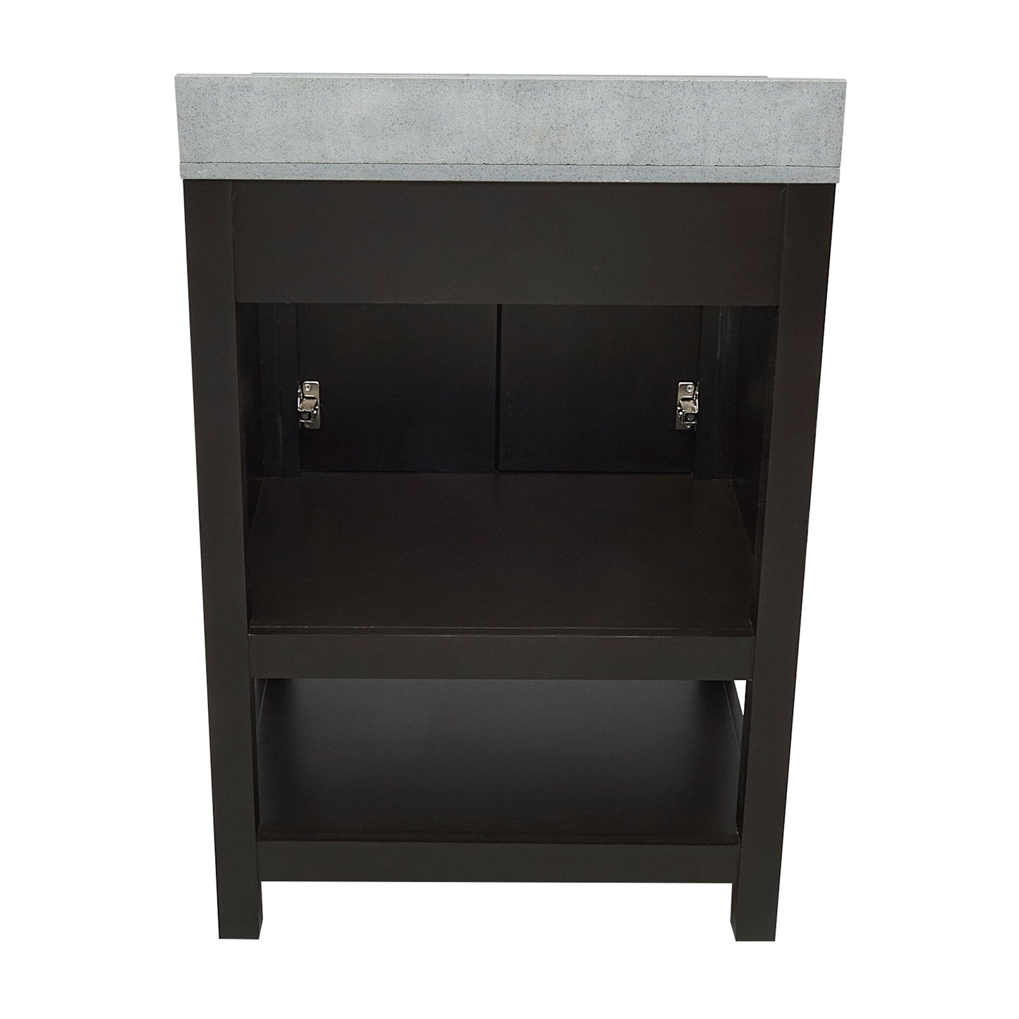 Ella's Bubbles Taos 25" Espresso Bathroom Vanity With Galaxy Gray Quartz Stone Top With Backsplash and Sink