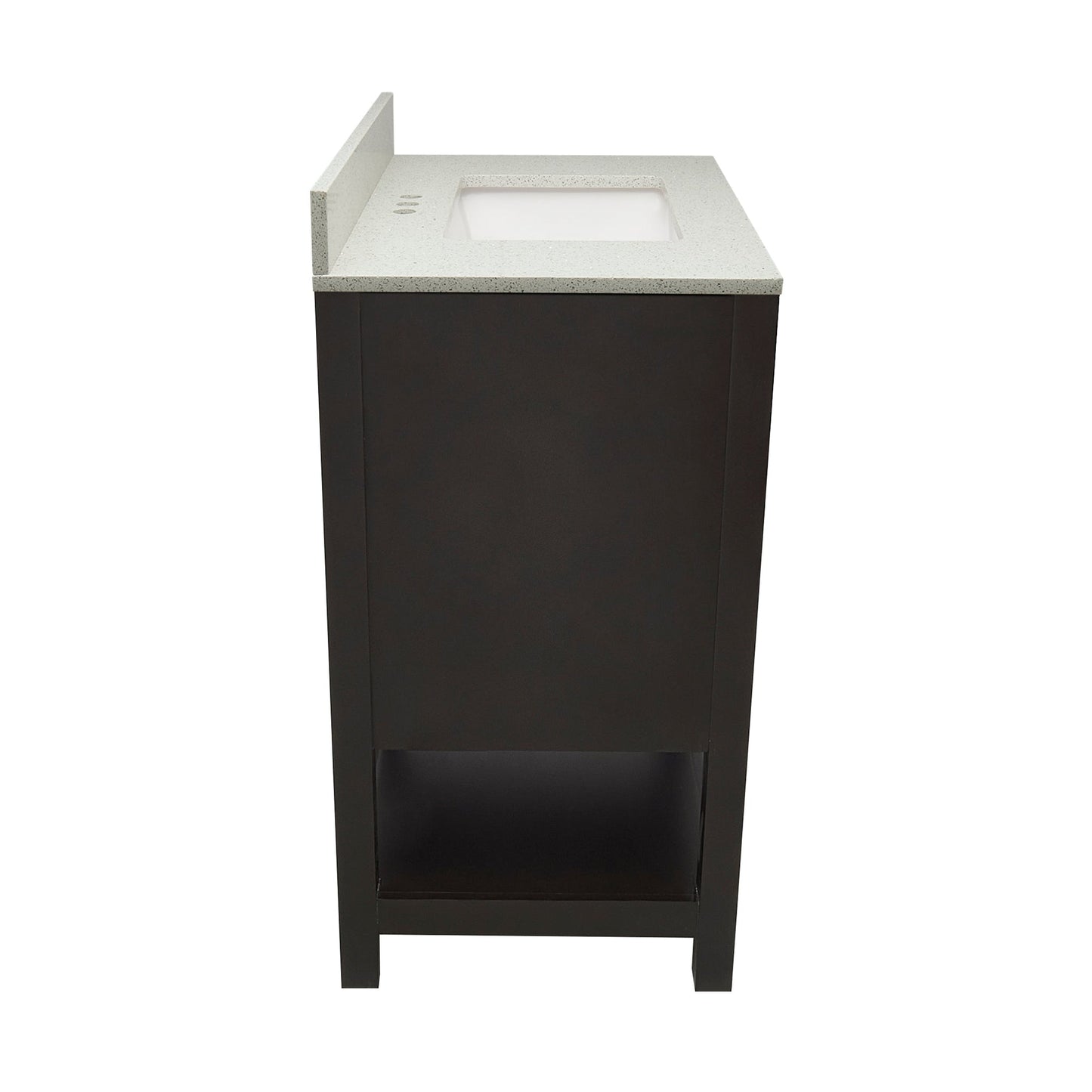 Ella's Bubbles Taos 25" Espresso Bathroom Vanity With Galaxy White Quartz Stone Top With Backsplash and Sink