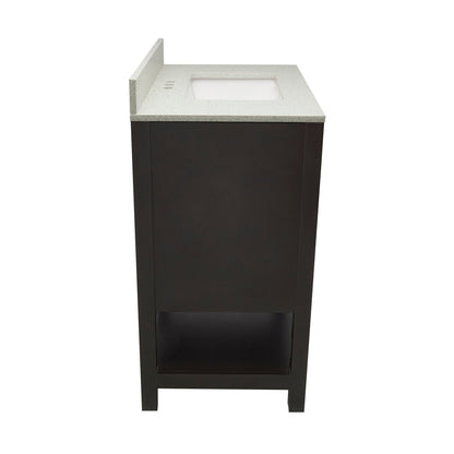 Ella's Bubbles Taos 25" Espresso Bathroom Vanity With Galaxy White Quartz Stone Top With Backsplash and Sink