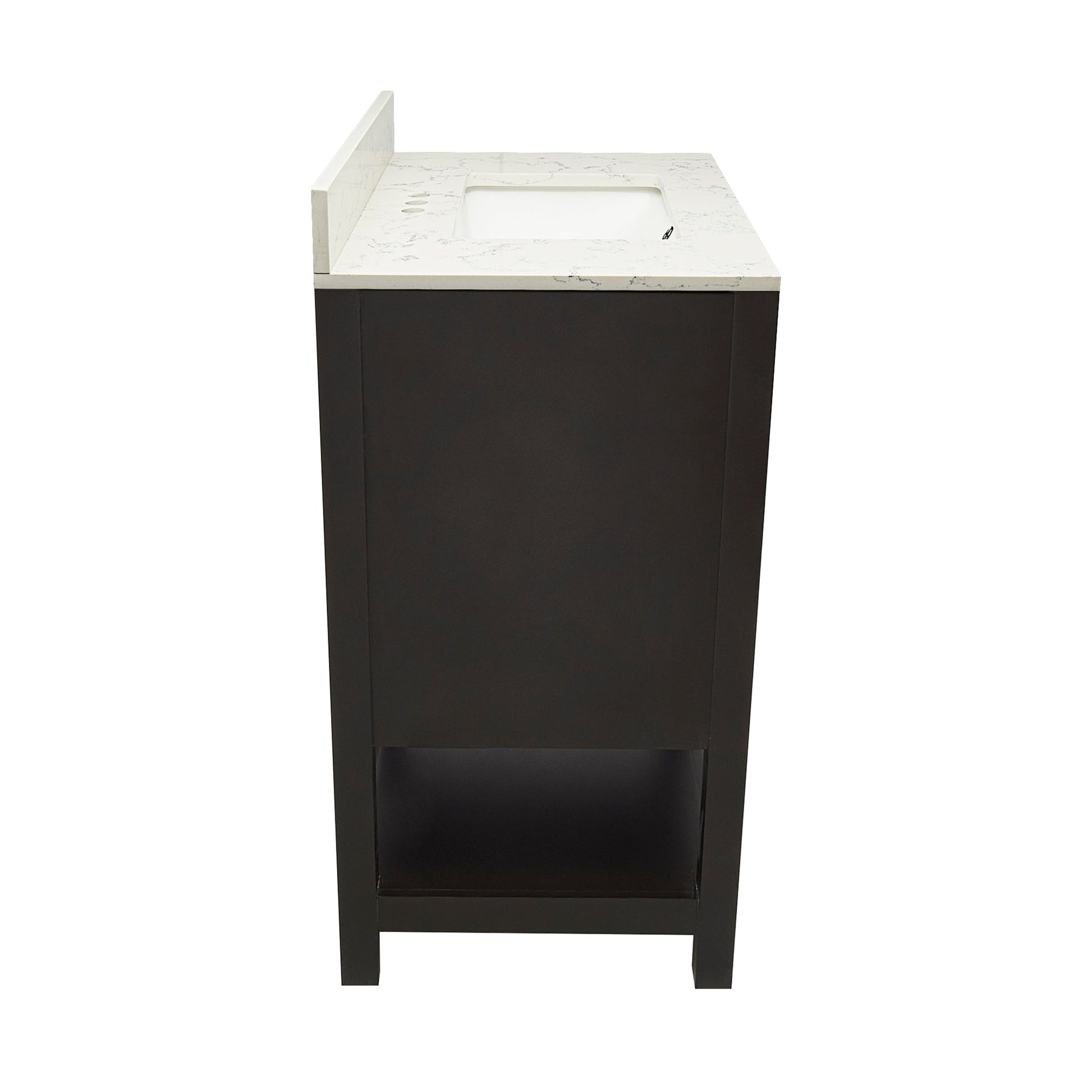 Ella's Bubbles Taos 25" Espresso Bathroom Vanity With Lyra White Quartz Stone Top With Backsplash and Sink