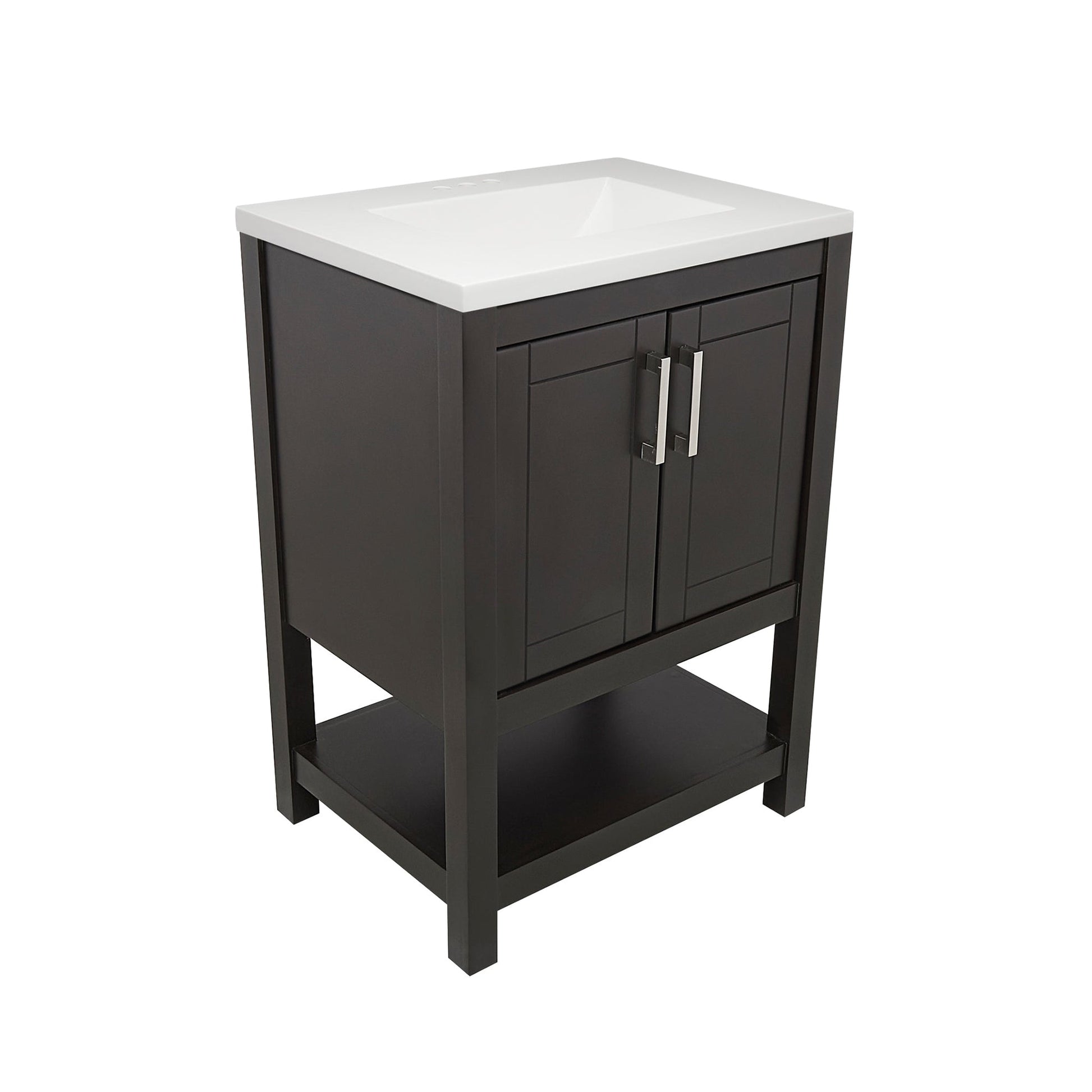 Ella's Bubbles Taos 25" Espresso Bathroom Vanity With White Cultured Marble Top and Sink