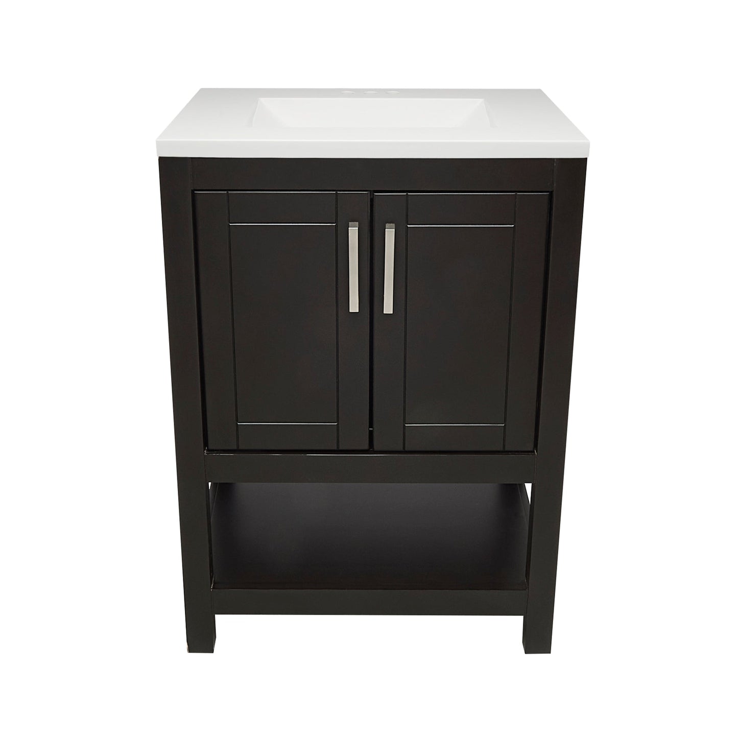 Ella's Bubbles Taos 25" Espresso Bathroom Vanity With White Cultured Marble Top and Sink