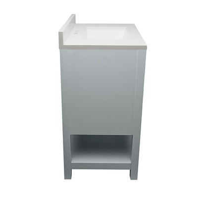 Ella's Bubbles Taos 25" Gray Bathroom Vanity With White Cultured Marble Top With White Backsplash and Sink