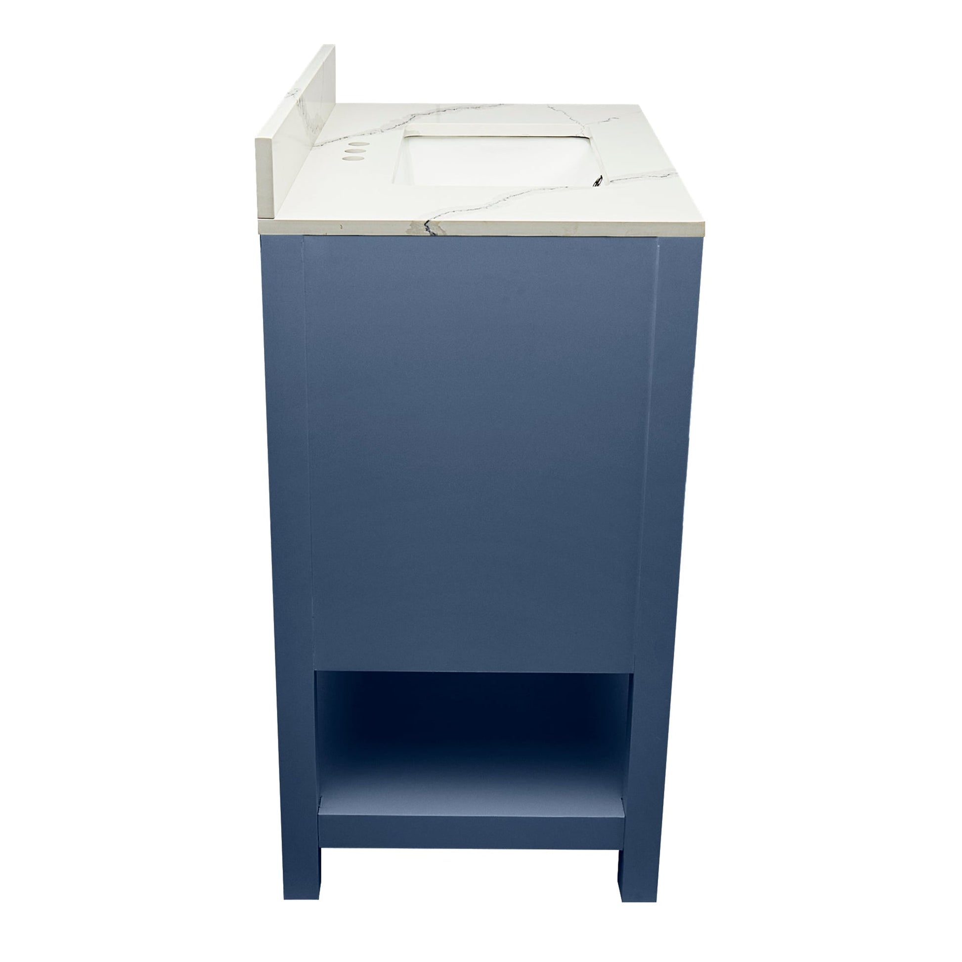 Ella's Bubbles Taos 25" Navy Blue Bathroom Vanity With Calacatta White Quartz Stone Top With Backsplash and Sink