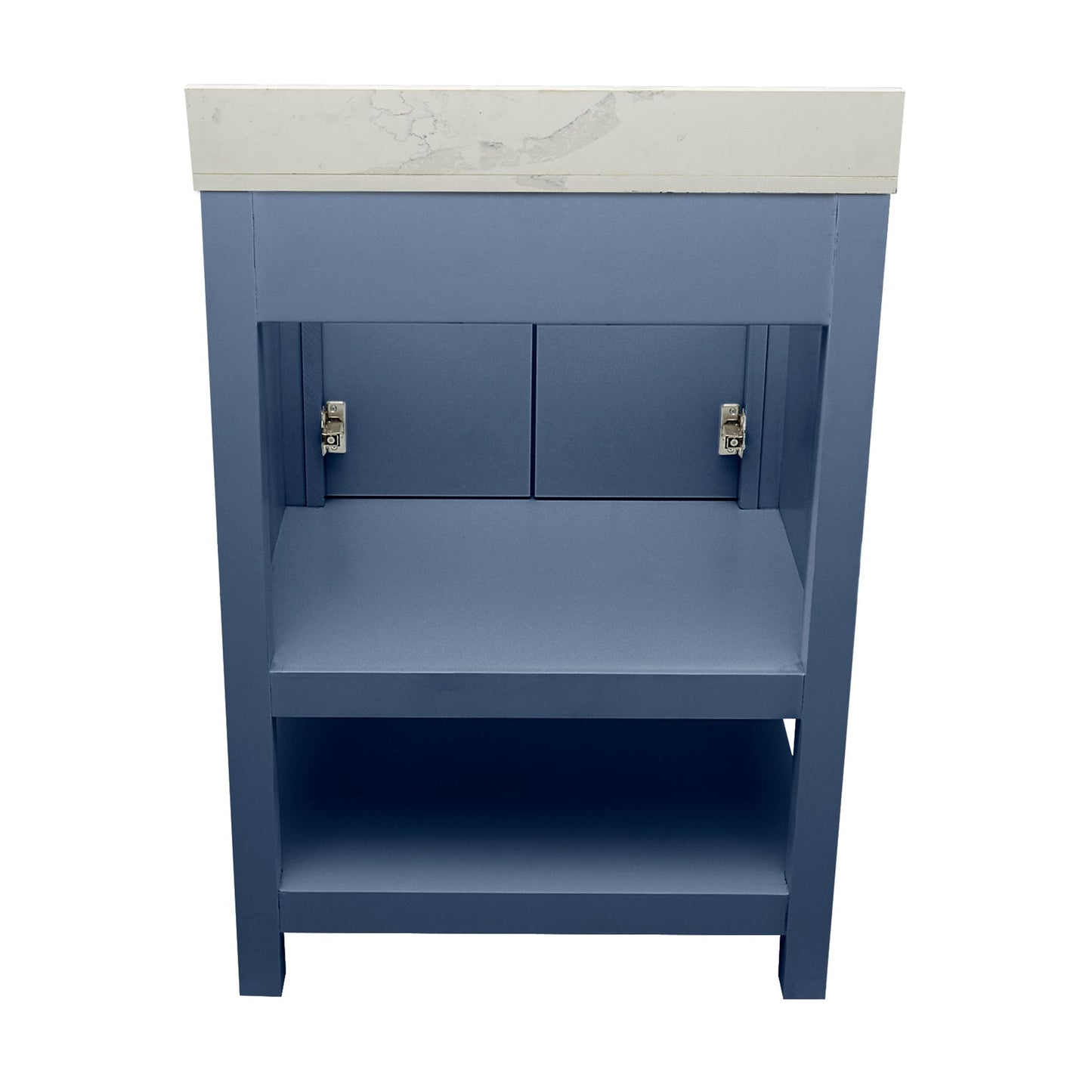 Ella's Bubbles Taos 25" Navy Blue Bathroom Vanity With Calacatta White Quartz Stone Top With Backsplash and Sink