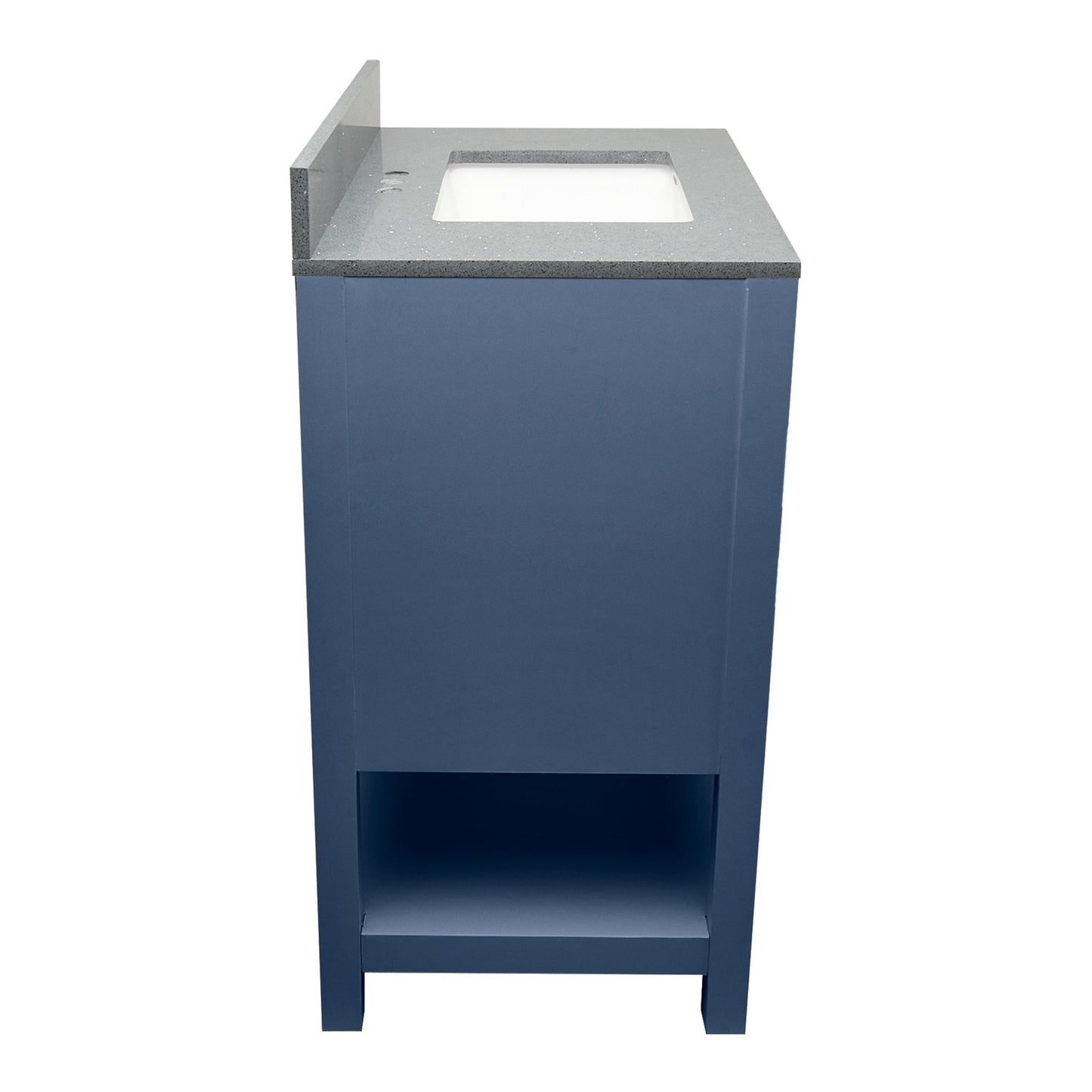 Ella's Bubbles Taos 25" Navy Blue Bathroom Vanity With Galaxy Gray Quartz Stone Top With Backsplash and Sink