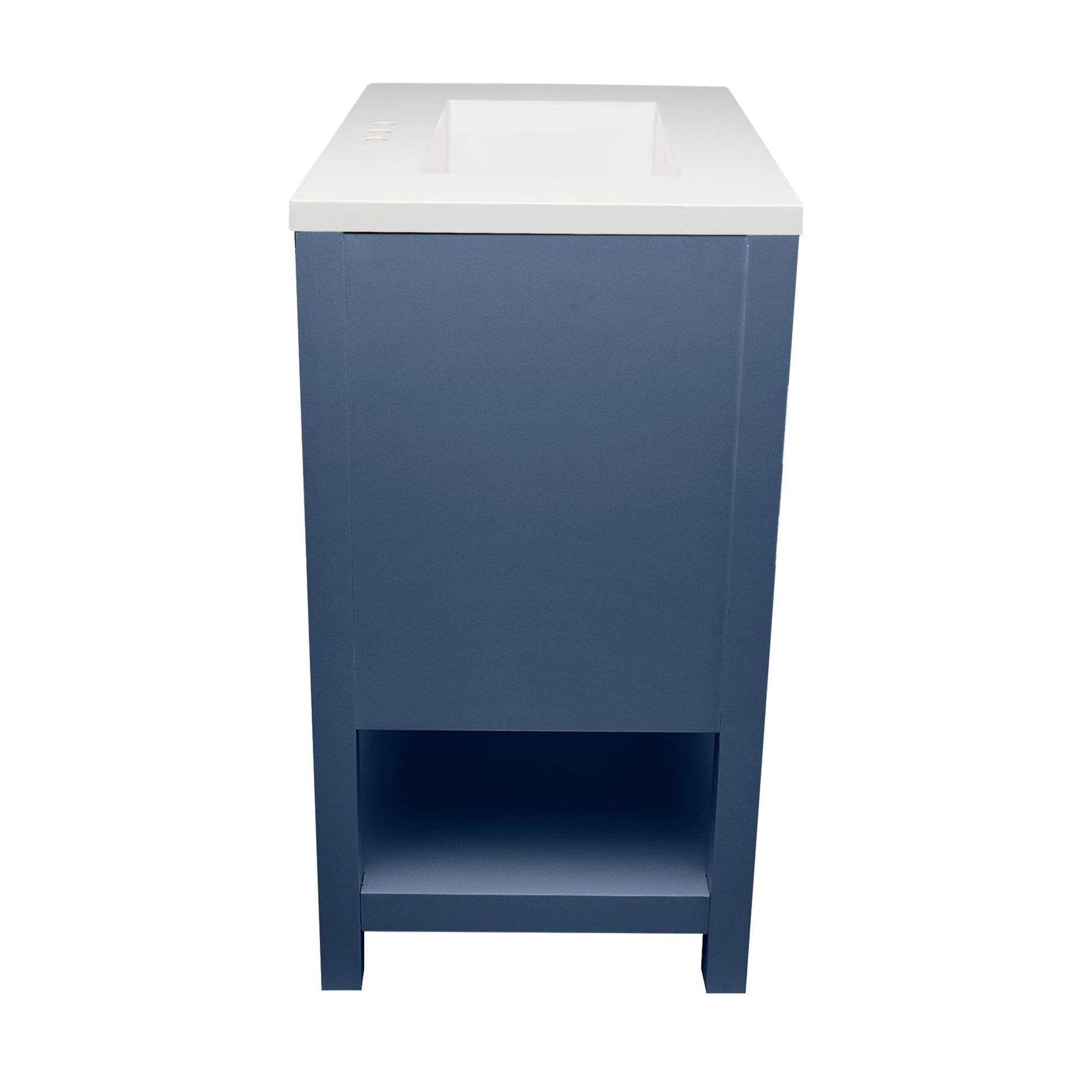 Ella's Bubbles Taos 25" Navy Blue Bathroom Vanity With White Cultured Marble Top and Sink