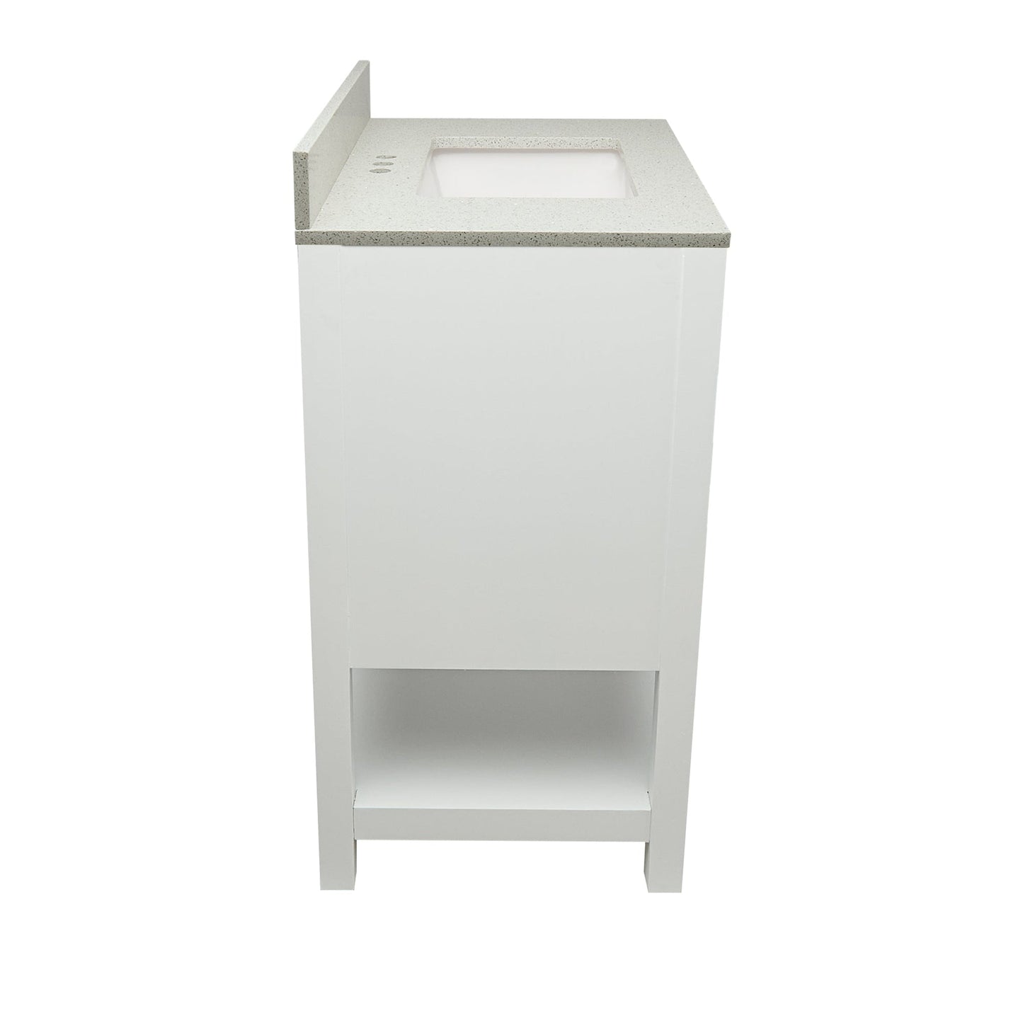 Ella's Bubbles Taos 25" White Bathroom Vanity With Galaxy White Quartz Stone Top With Backsplash and Sink