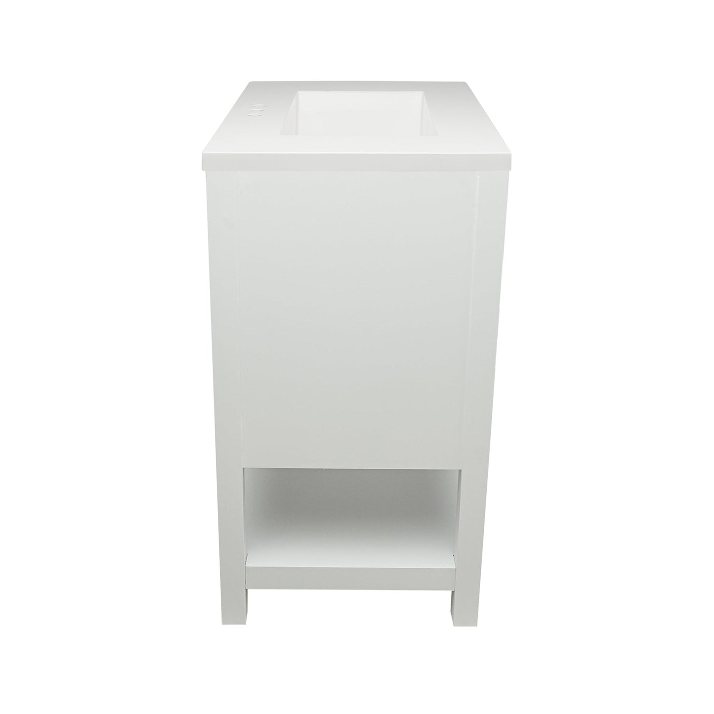 Ella's Bubbles Taos 25" White Bathroom Vanity With White Cultured Marble Top and Sink