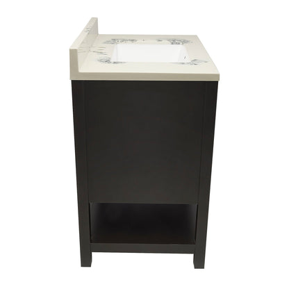 Ella's Bubbles Taos 31" Espresso Bathroom Vanity With Carrara White Cultured Marble Top With Backsplash and Sink