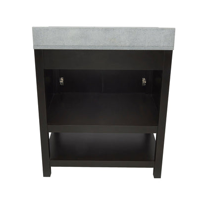 Ella's Bubbles Taos 31" Espresso Bathroom Vanity With Galaxy Gray Quartz Stone Top With Backsplash and Sink