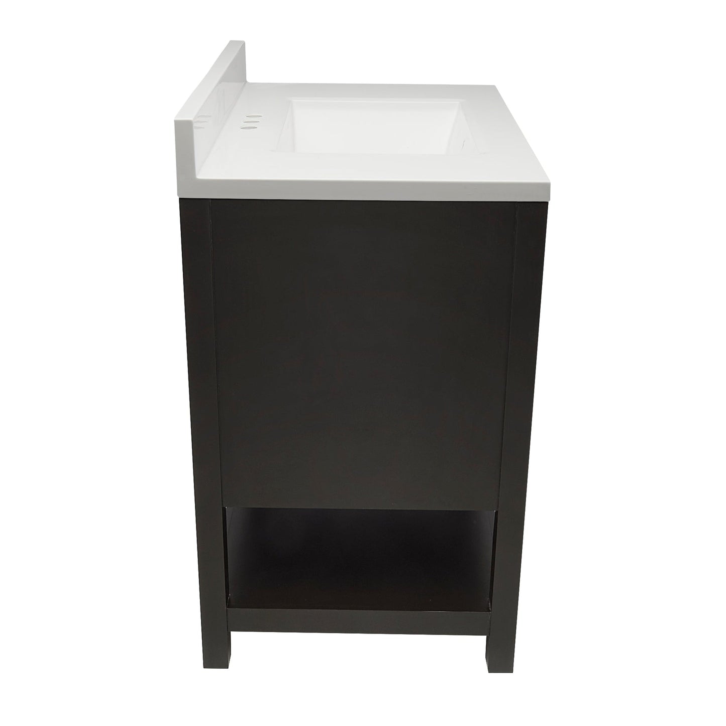 Ella's Bubbles Taos 31" Espresso Bathroom Vanity With White Cultured Marble Top With Backsplash and Sink