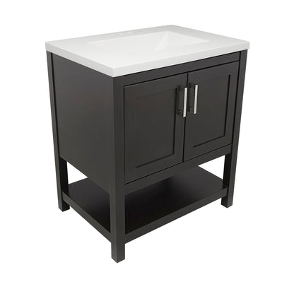 Ella's Bubbles Taos 31" Espresso Bathroom Vanity With White Cultured Marble Top and Sink