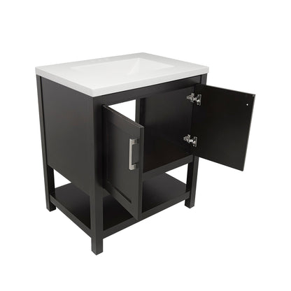 Ella's Bubbles Taos 31" Espresso Bathroom Vanity With White Cultured Marble Top and Sink