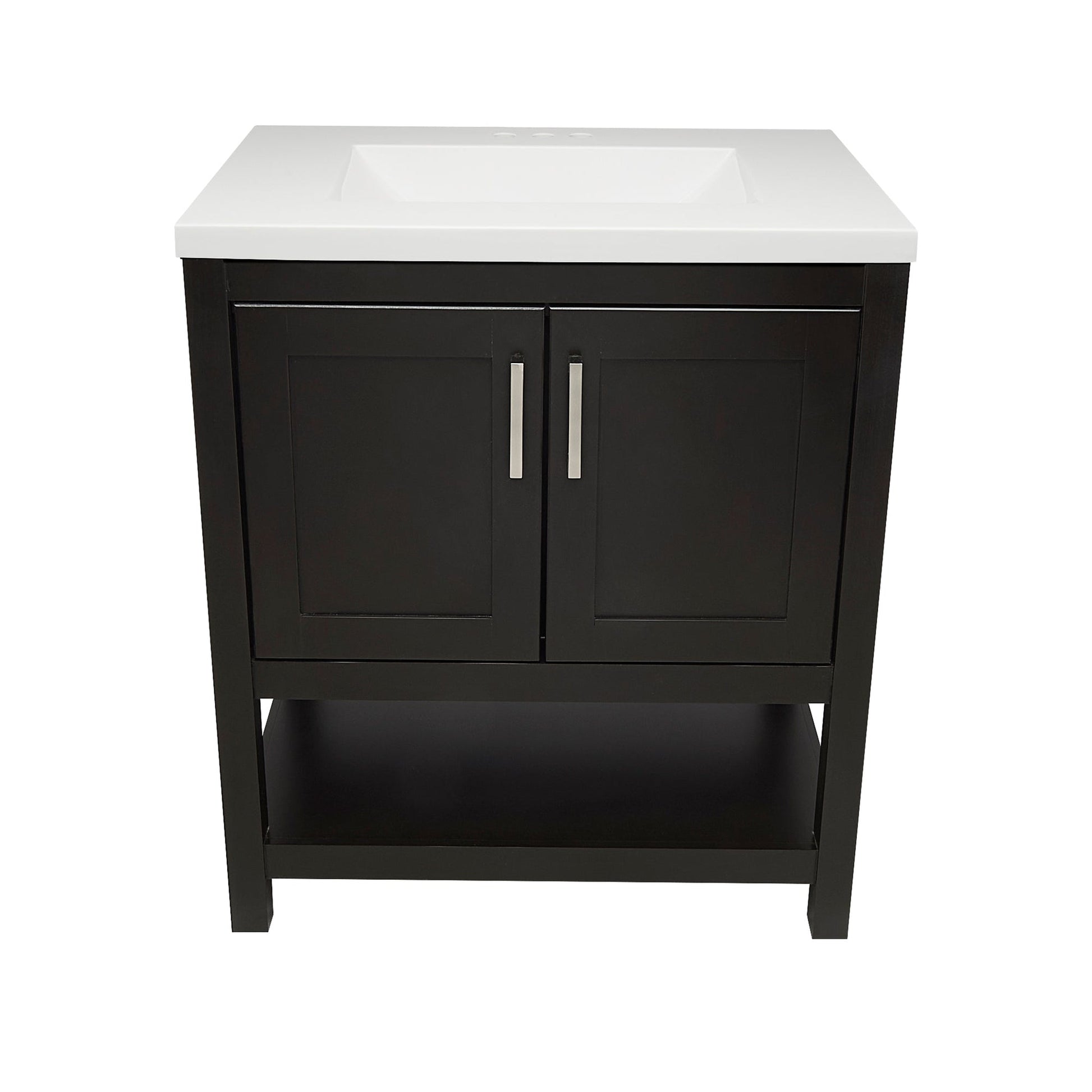 Ella's Bubbles Taos 31" Espresso Bathroom Vanity With White Cultured Marble Top and Sink