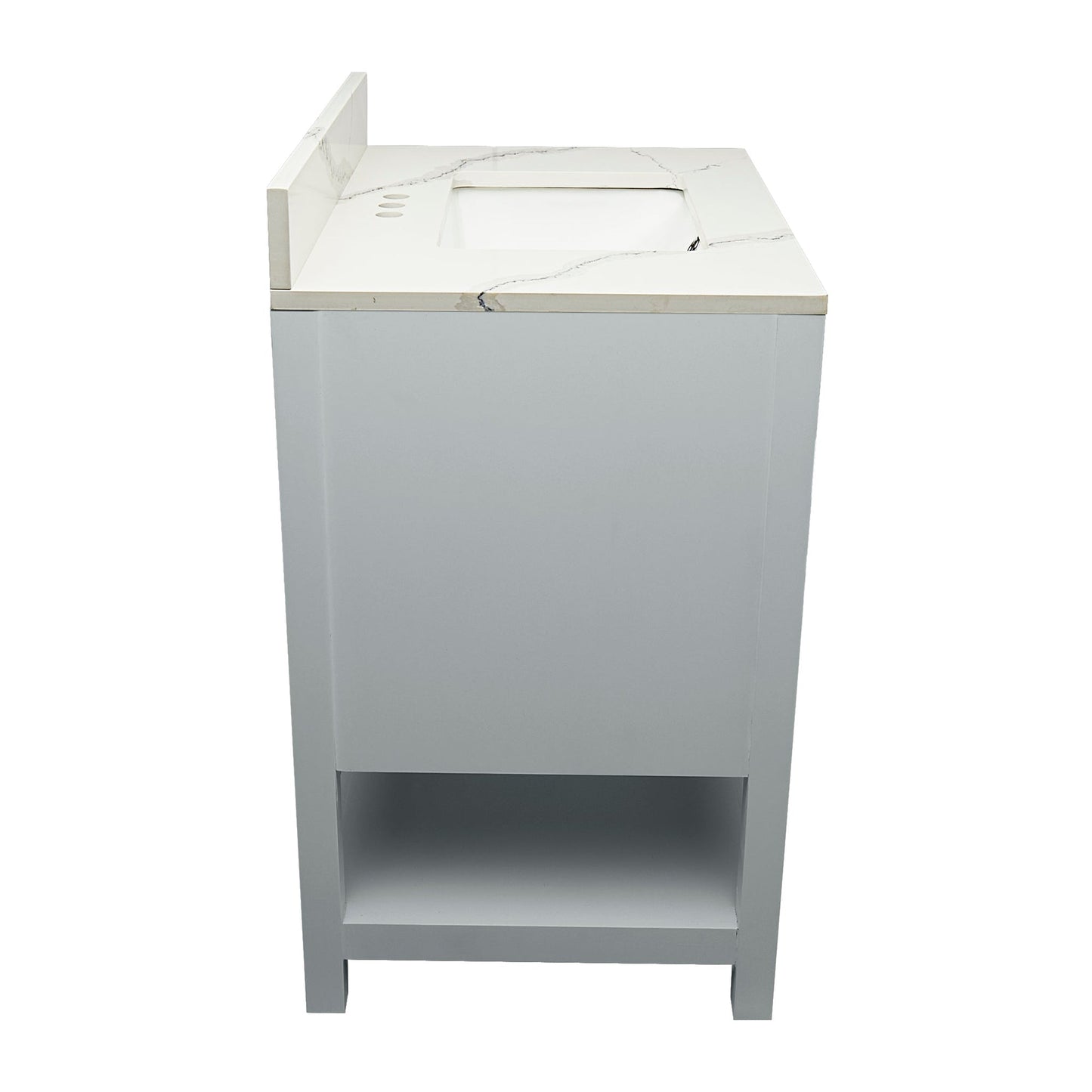 Ella's Bubbles Taos 31" Gray Bathroom Vanity With Calacatta White Quartz Stone Top With Backsplash and Sink