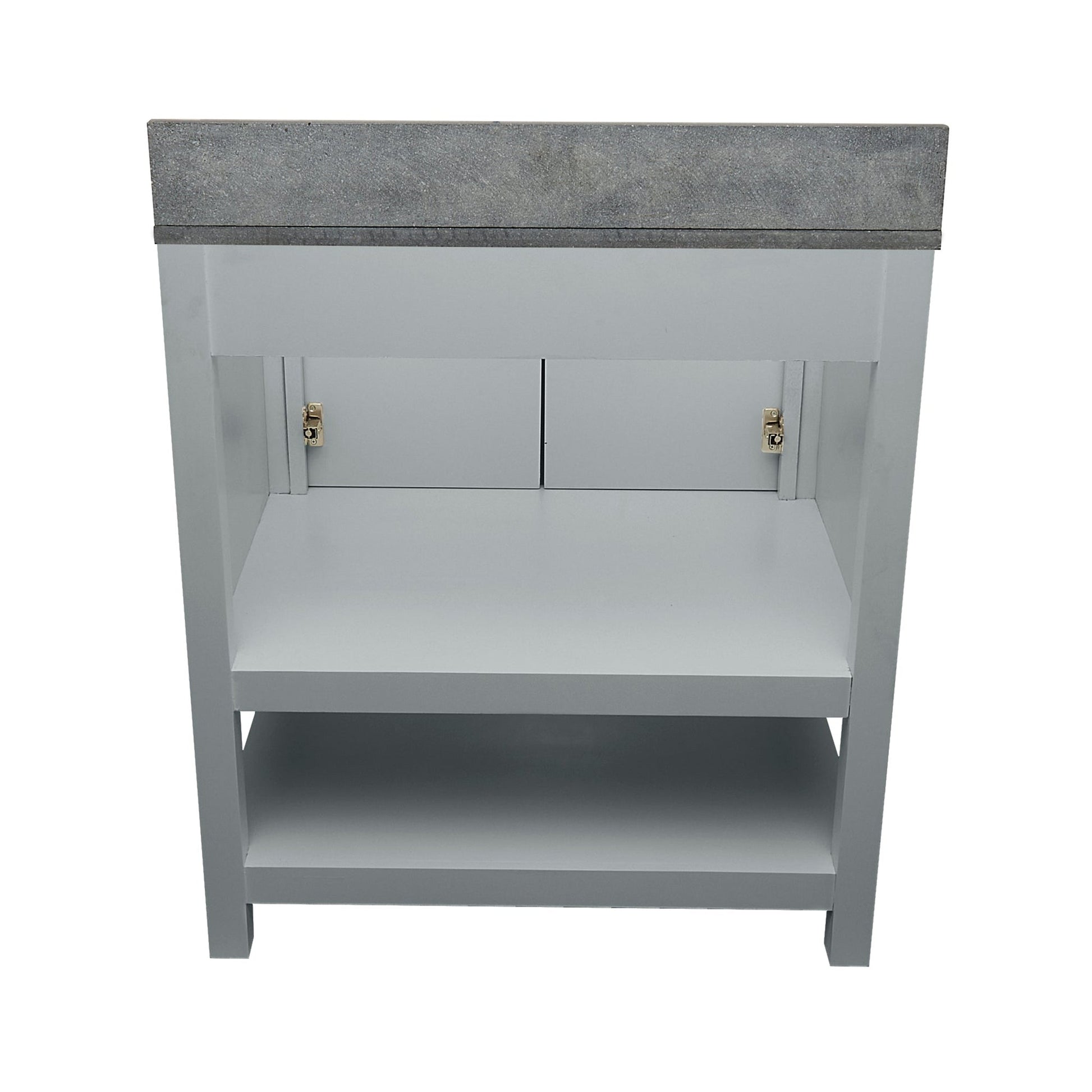 Ella's Bubbles Taos 31" Gray Bathroom Vanity With Galaxy Black Quartz Stone Top With Backsplash and Sink