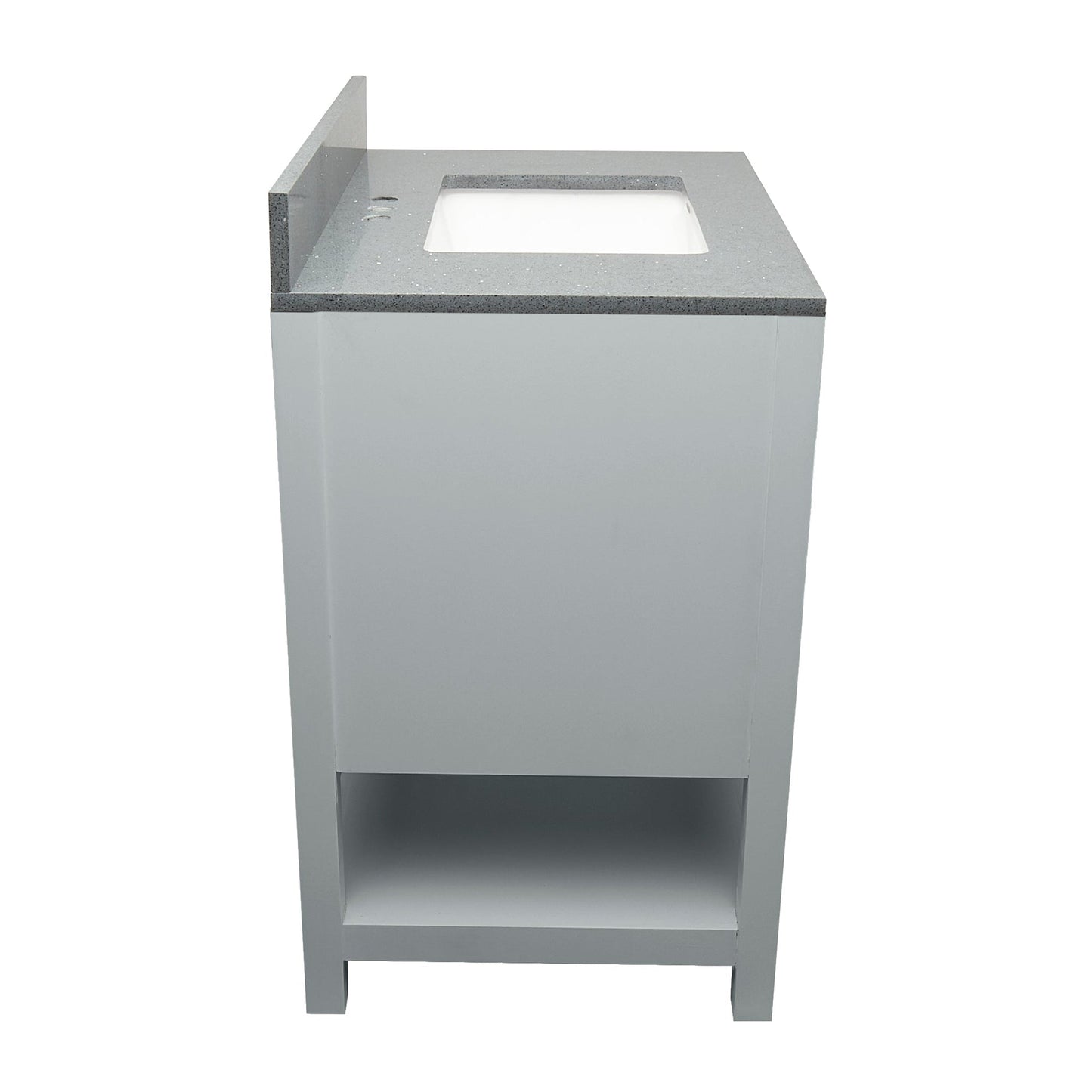 Ella's Bubbles Taos 31" Gray Bathroom Vanity With Galaxy Gray Quartz Stone Top With Backsplash and Sink