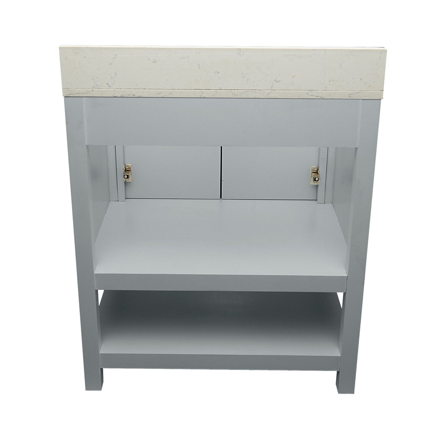 Ella's Bubbles Taos 31" Gray Bathroom Vanity With Lyra White Quartz Stone Top With Backsplash and Sink