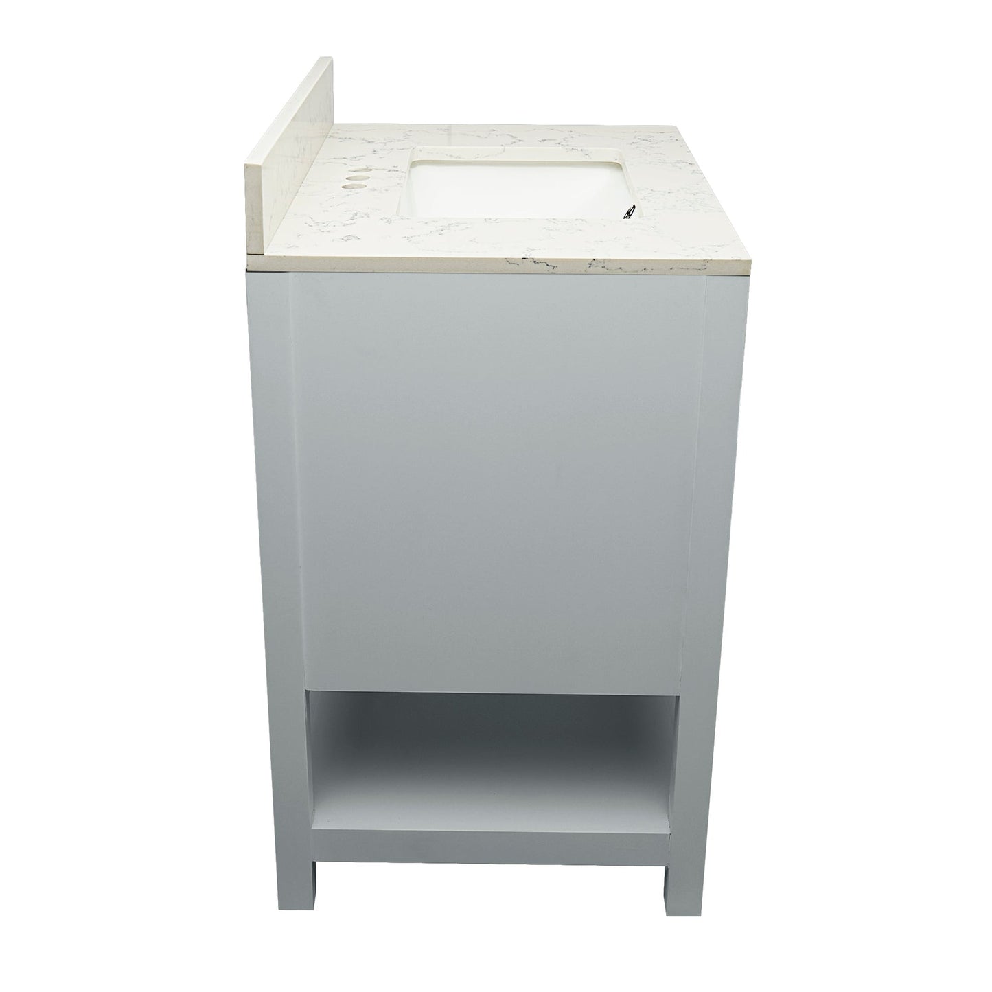 Ella's Bubbles Taos 31" Gray Bathroom Vanity With Lyra White Quartz Stone Top With Backsplash and Sink