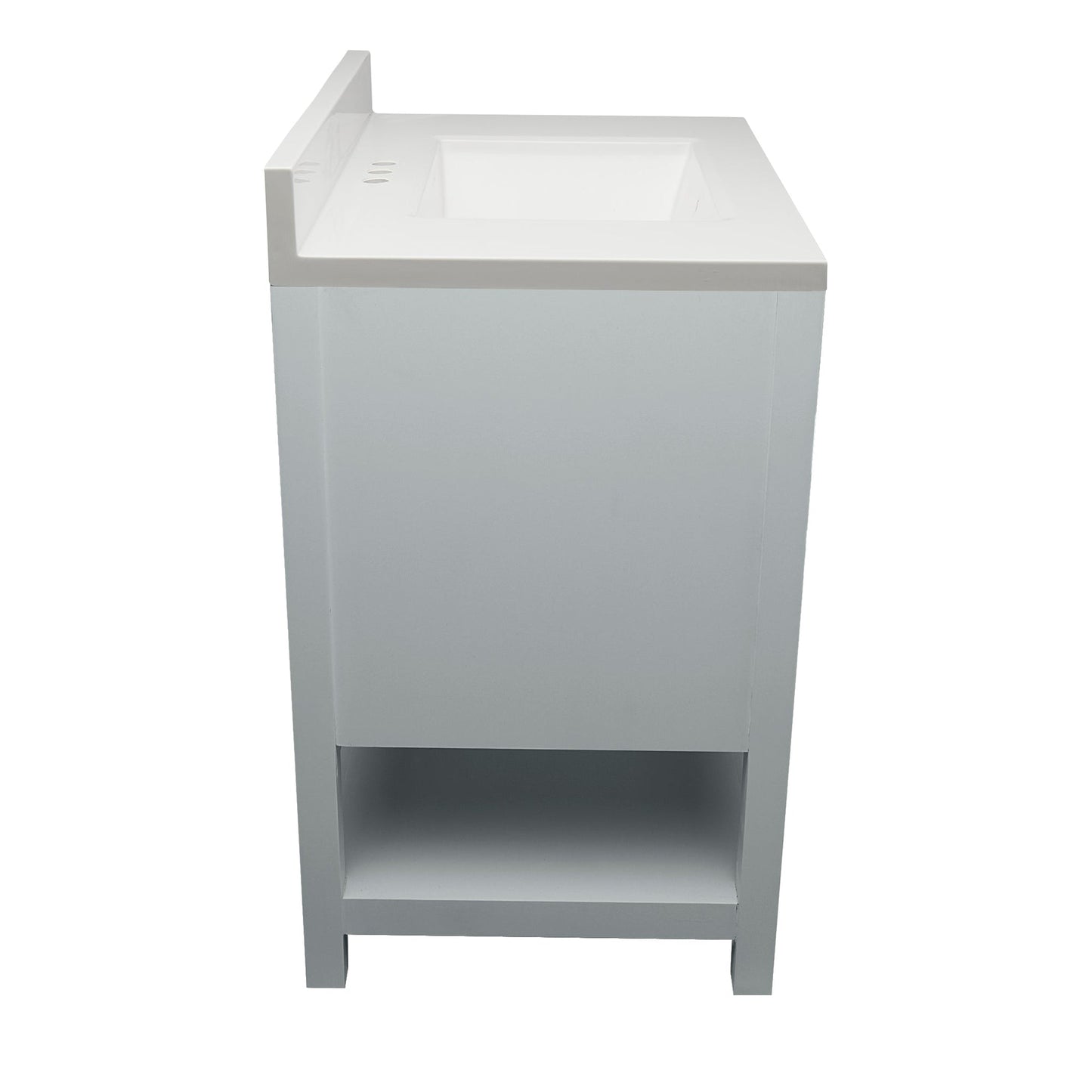 Ella's Bubbles Taos 31" Gray Bathroom Vanity With White Cultured Marble Top With Backsplash and Sink