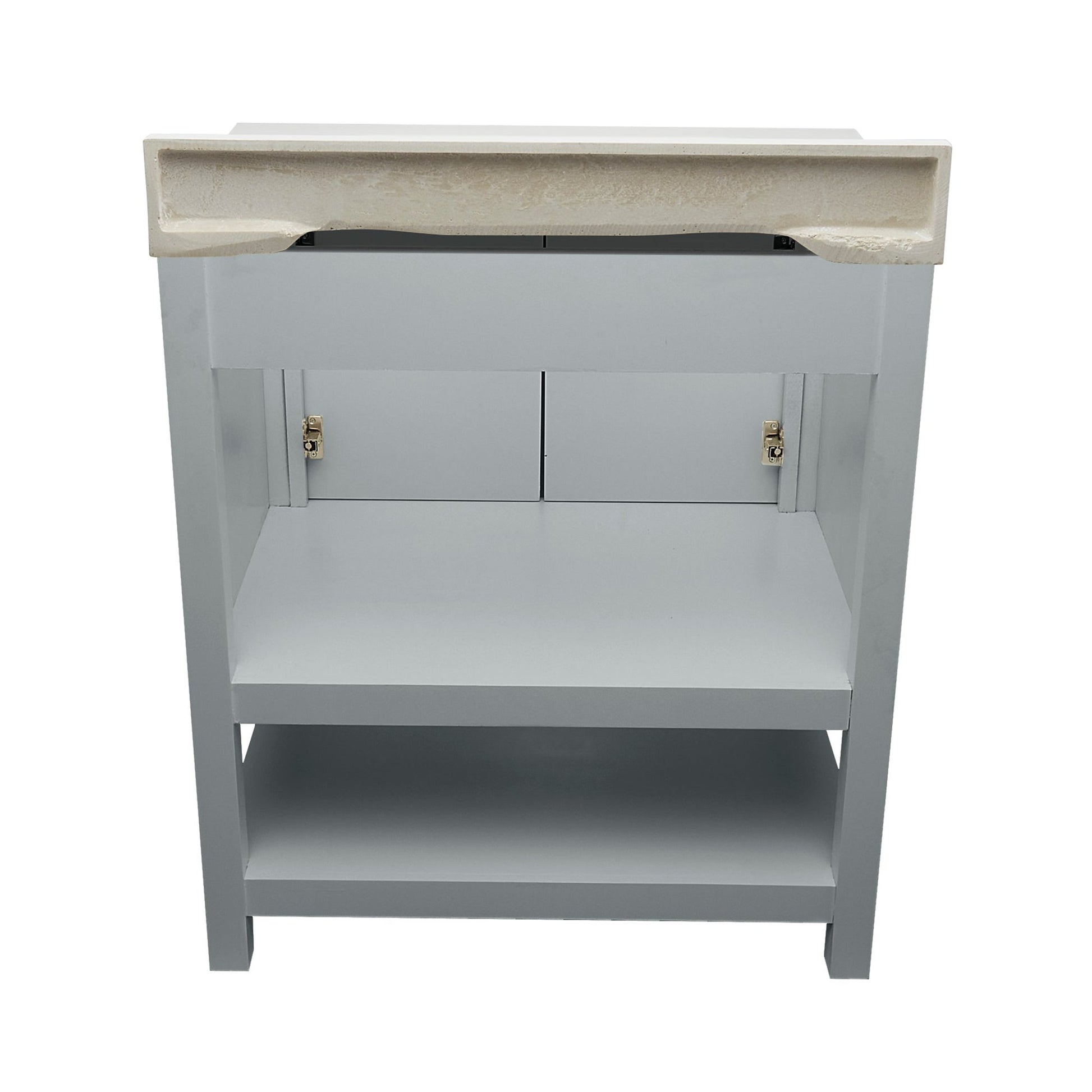 Ella's Bubbles Taos 31" Gray Bathroom Vanity With White Cultured Marble Top With Backsplash and Sink