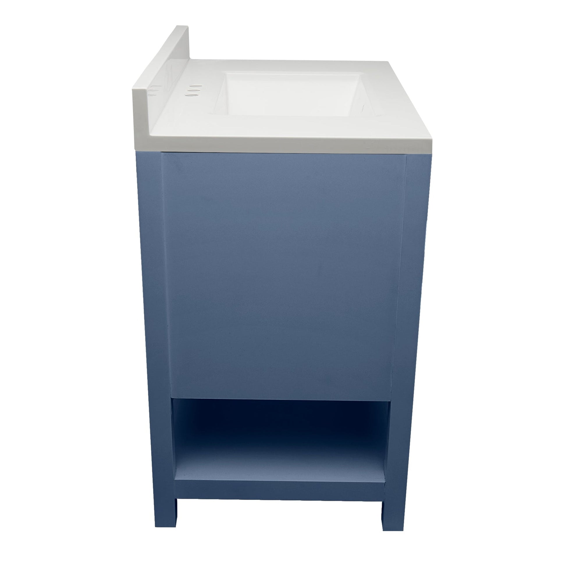 Ella's Bubbles Taos 31" Navy Blue Bathroom Vanity With White Cultured Marble Top With Backsplash and Sink