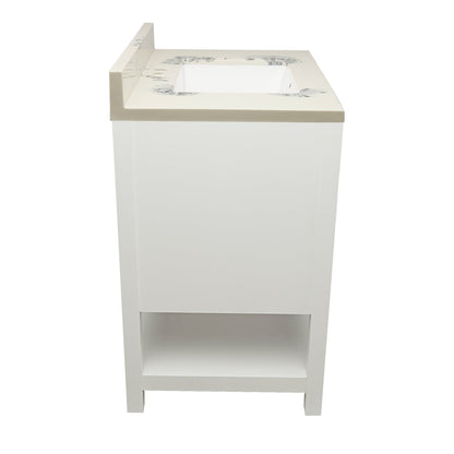 Ella's Bubbles Taos 31" White Bathroom Vanity With Carrara White Cultured Marble Top With Backsplash and Sink