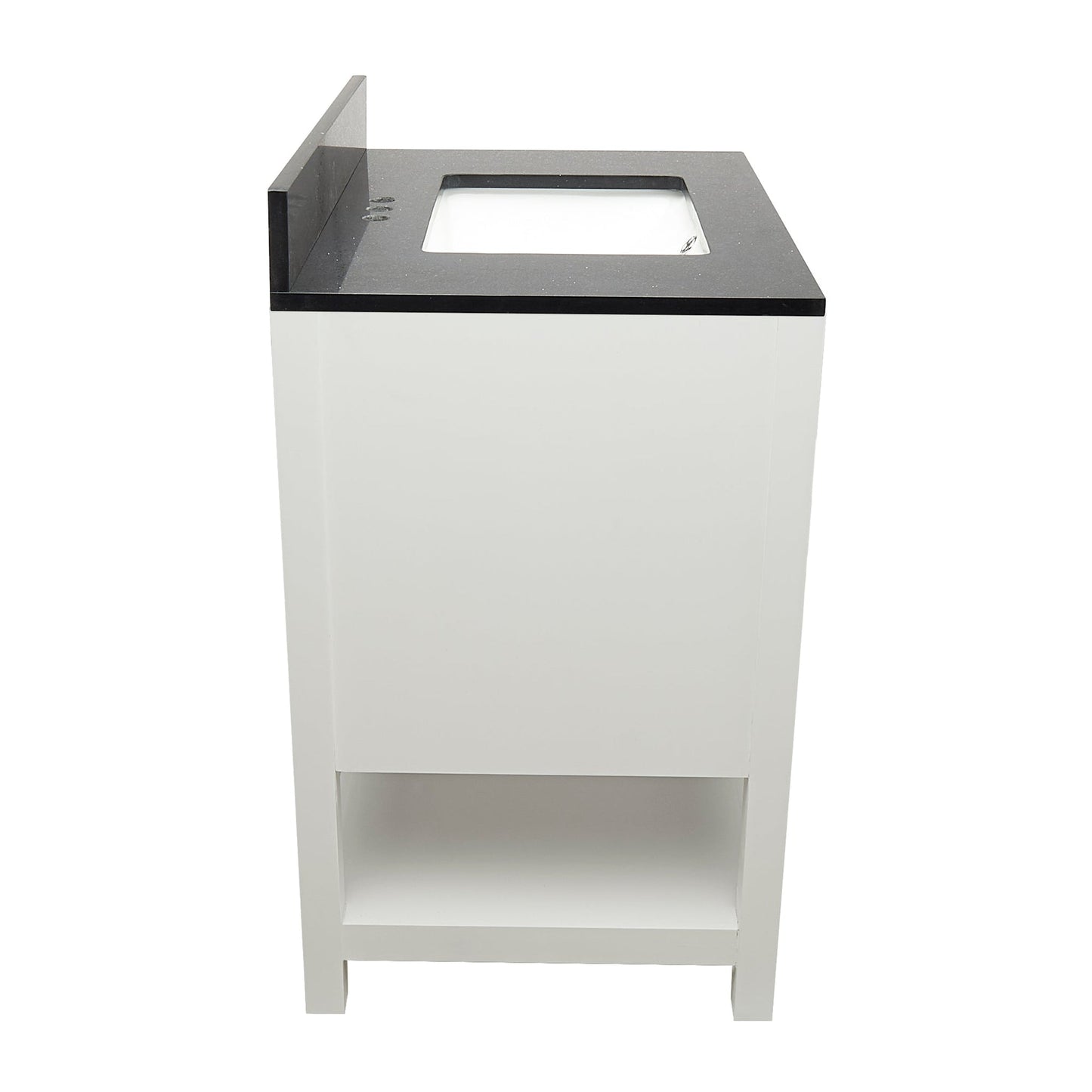 Ella's Bubbles Taos 31" White Bathroom Vanity With Galaxy Black Quartz Stone Top With Backsplash and Sink