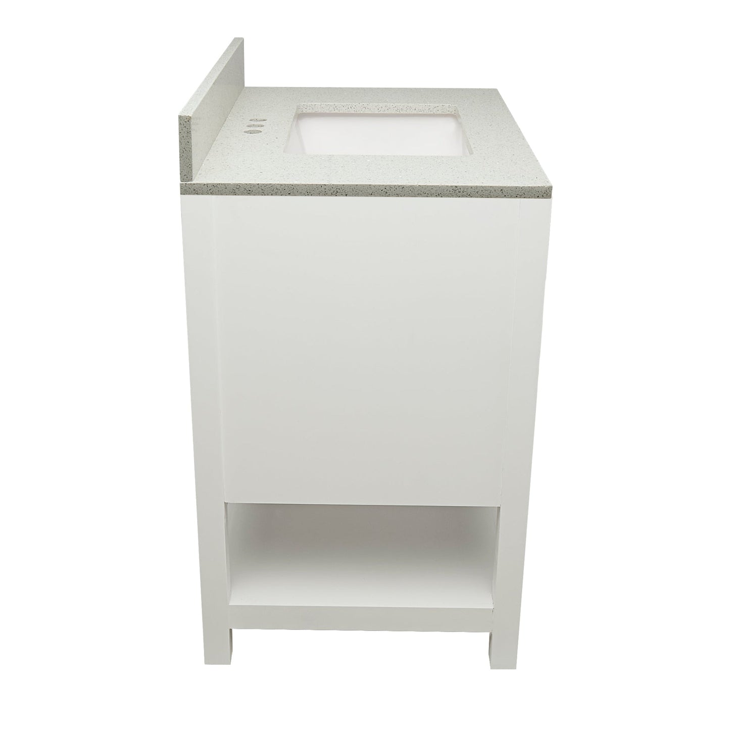 Ella's Bubbles Taos 31" White Bathroom Vanity With Galaxy White Quartz Stone Top With Backsplash and Sink