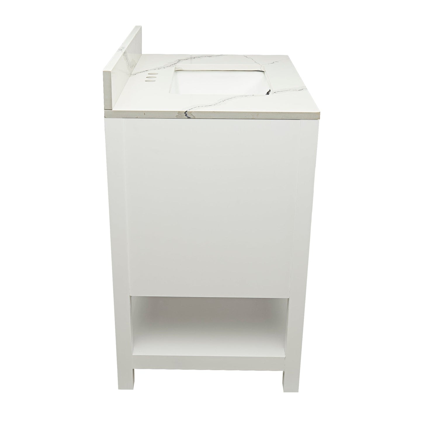 Ella's Bubbles Taos 31" White Bathroom Vanity With Lyra White Quartz Stone Top With Backsplash and Sink