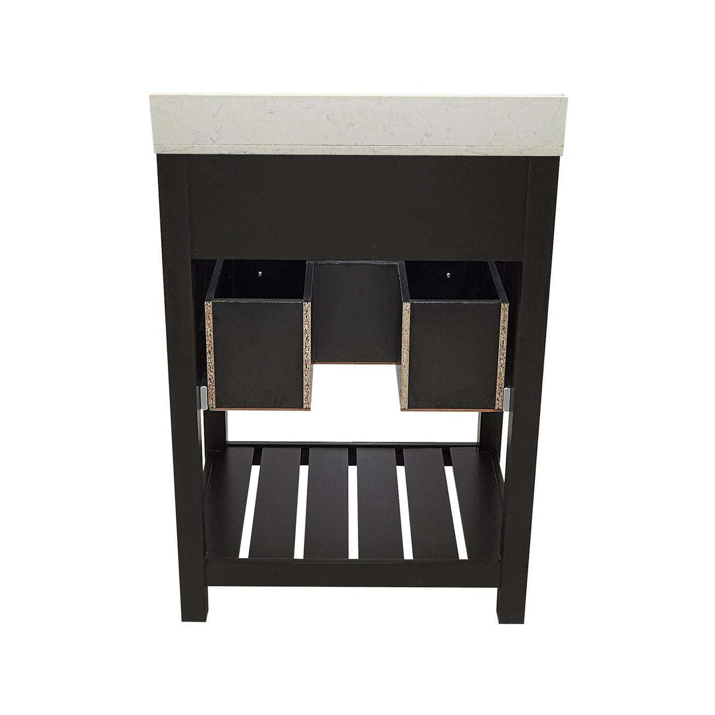 Ella's Bubbles Tremblant 25" Espresso Bathroom Vanity With Lyra White Quartz Stone Top With Backsplash and Sink