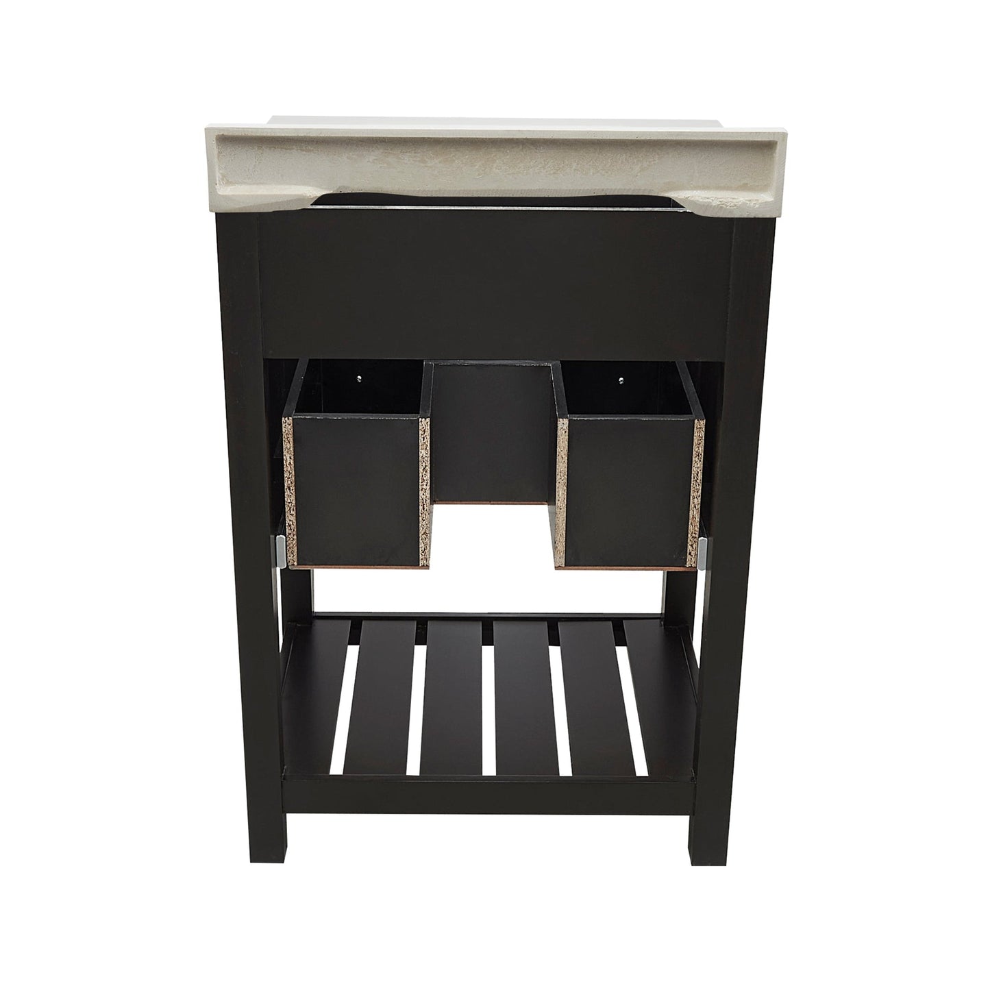 Ella's Bubbles Tremblant 25" Espresso Bathroom Vanity With White Cultured Marble Top With White Backsplash and Sink