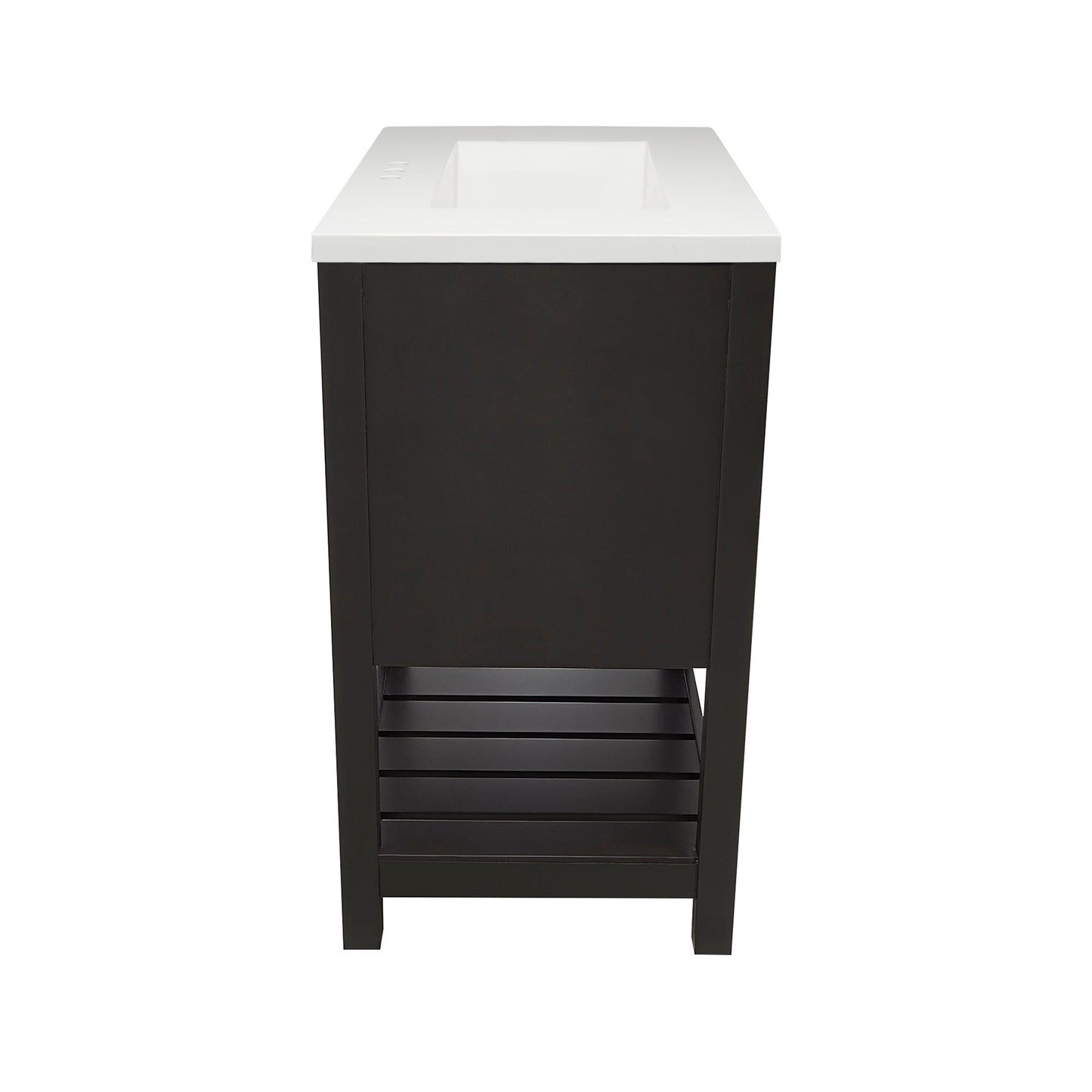 Ella's Bubbles Tremblant 25" Espresso Bathroom Vanity With White Cultured Marble Top and Sink