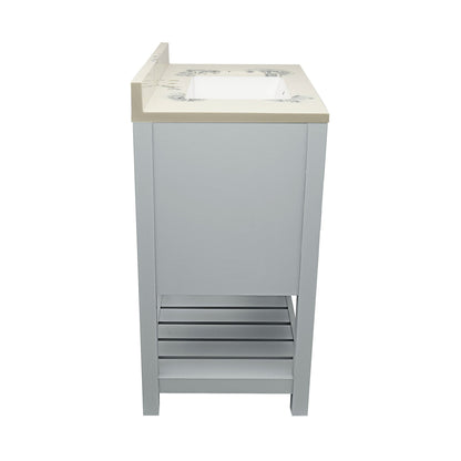 Ella's Bubbles Tremblant 25" Gray Bathroom Vanity With Carrara White Cultured Marble Top With Backsplash and Sink