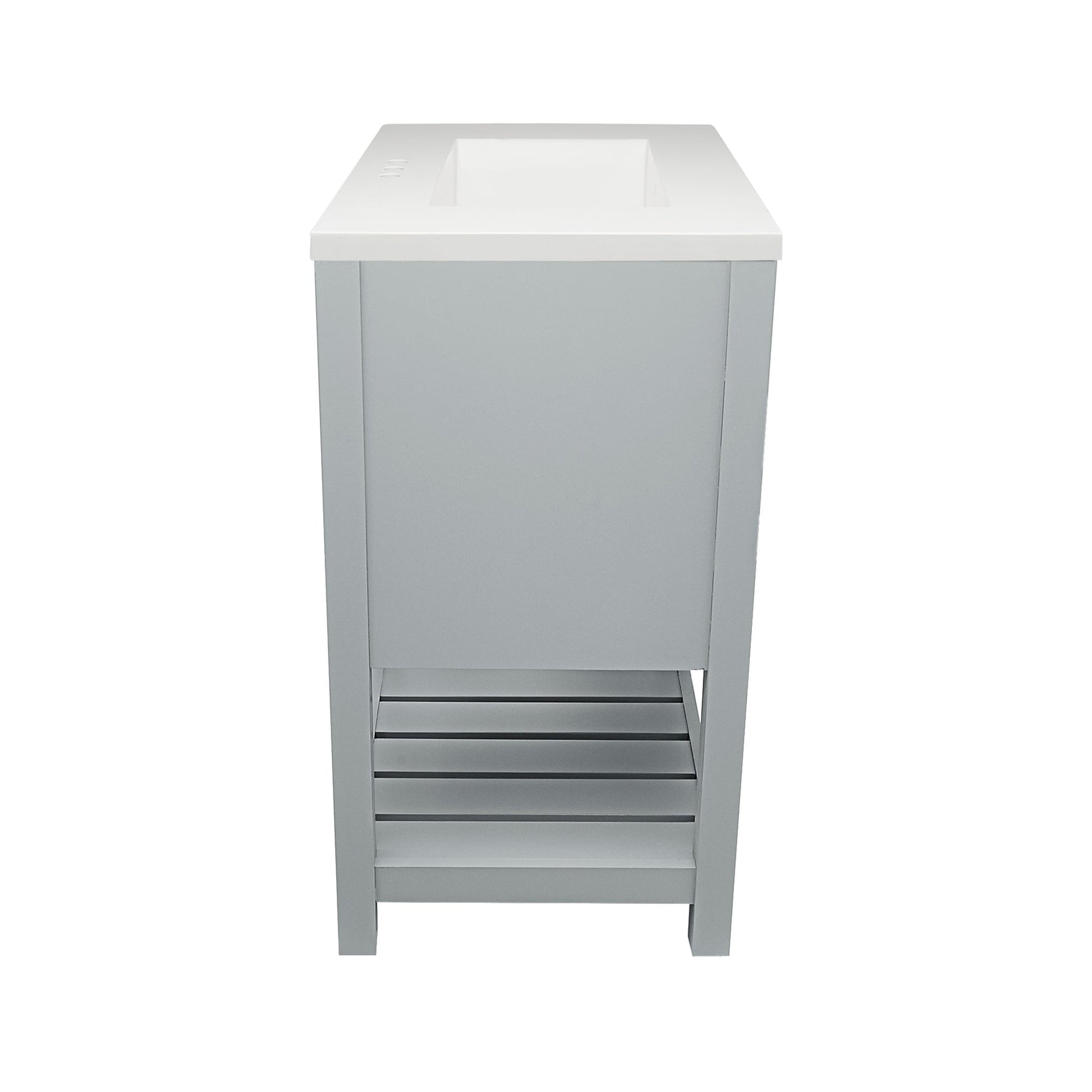 Ella's Bubbles Tremblant 25" Gray Bathroom Vanity With White Cultured Marble Top and Sink