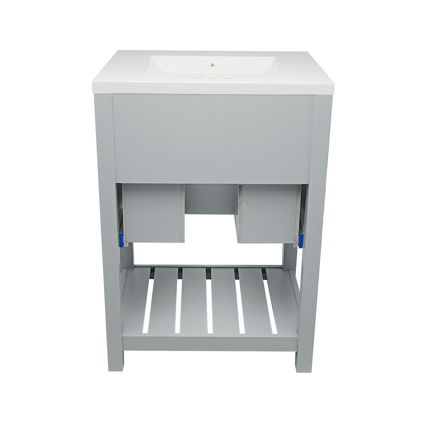 Ella's Bubbles Tremblant 25" Gray Bathroom Vanity With White Cultured Marble Top and Sink