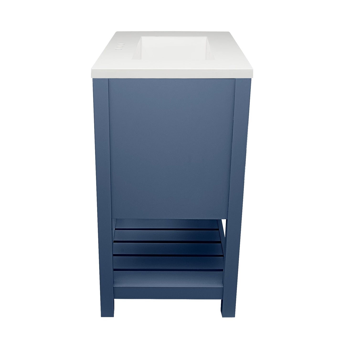 Ella's Bubbles Tremblant 25" Navy Blue Bathroom Vanity With White Cultured Marble Top and Sink