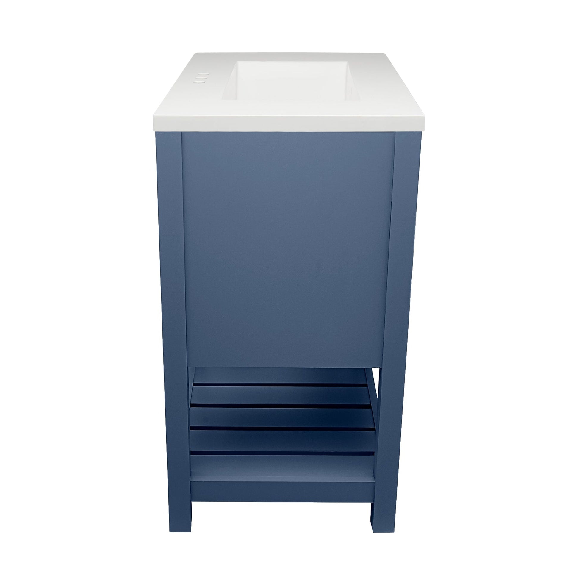 Ella's Bubbles Tremblant 25" Navy Blue Bathroom Vanity With White Cultured Marble Top and Sink