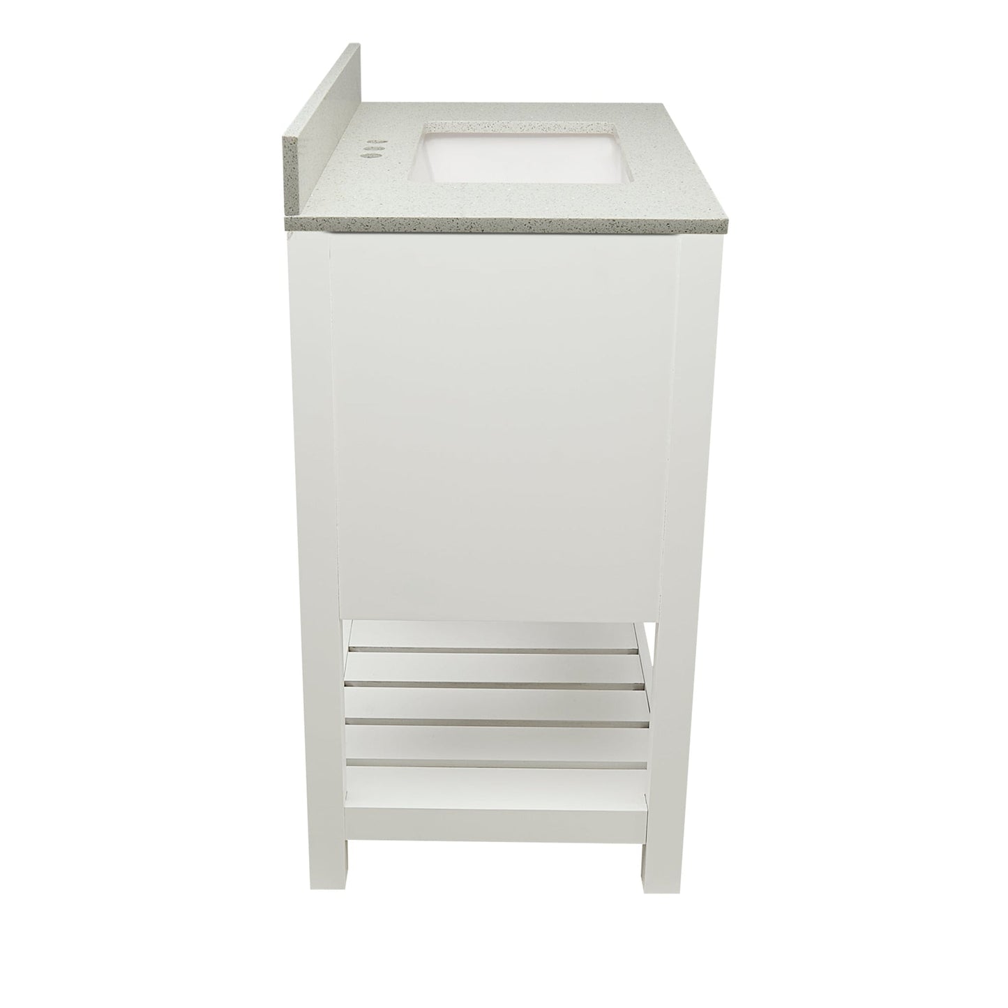 Ella's Bubbles Tremblant 25" White Bathroom Vanity With Galaxy White Quartz Stone Top With Backsplash and Sink