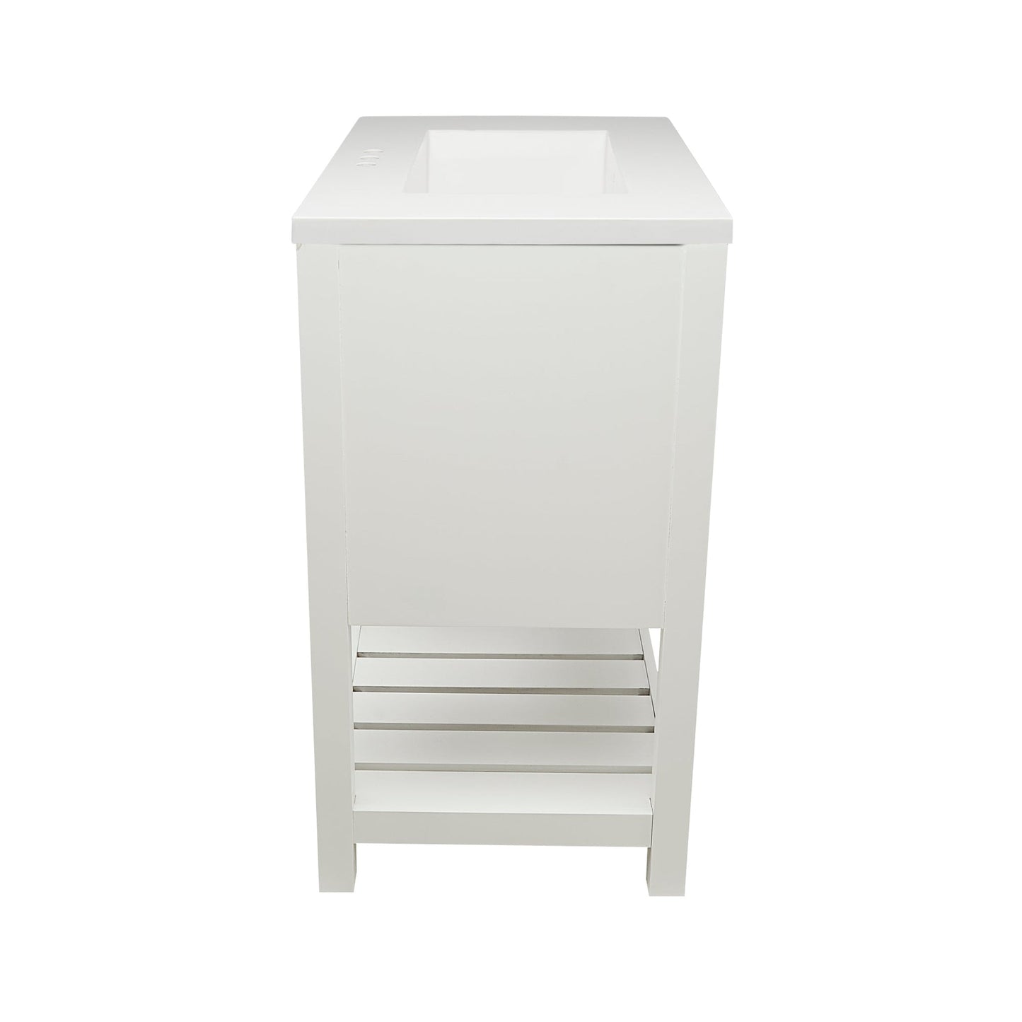 Ella's Bubbles Tremblant 25" White Bathroom Vanity With White Cultured Marble Vanity Top and Sink
