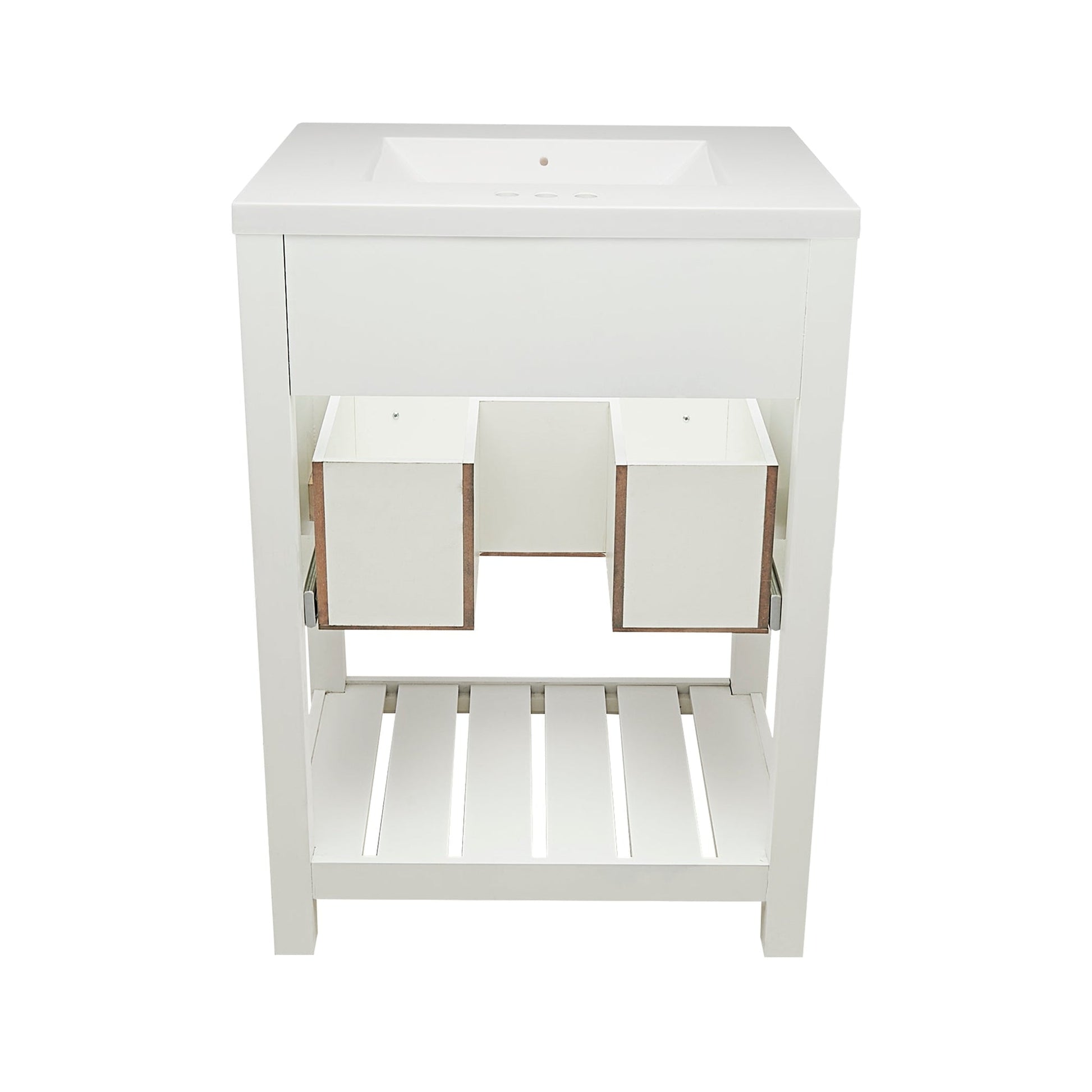 Ella's Bubbles Tremblant 25" White Bathroom Vanity With White Cultured Marble Vanity Top and Sink